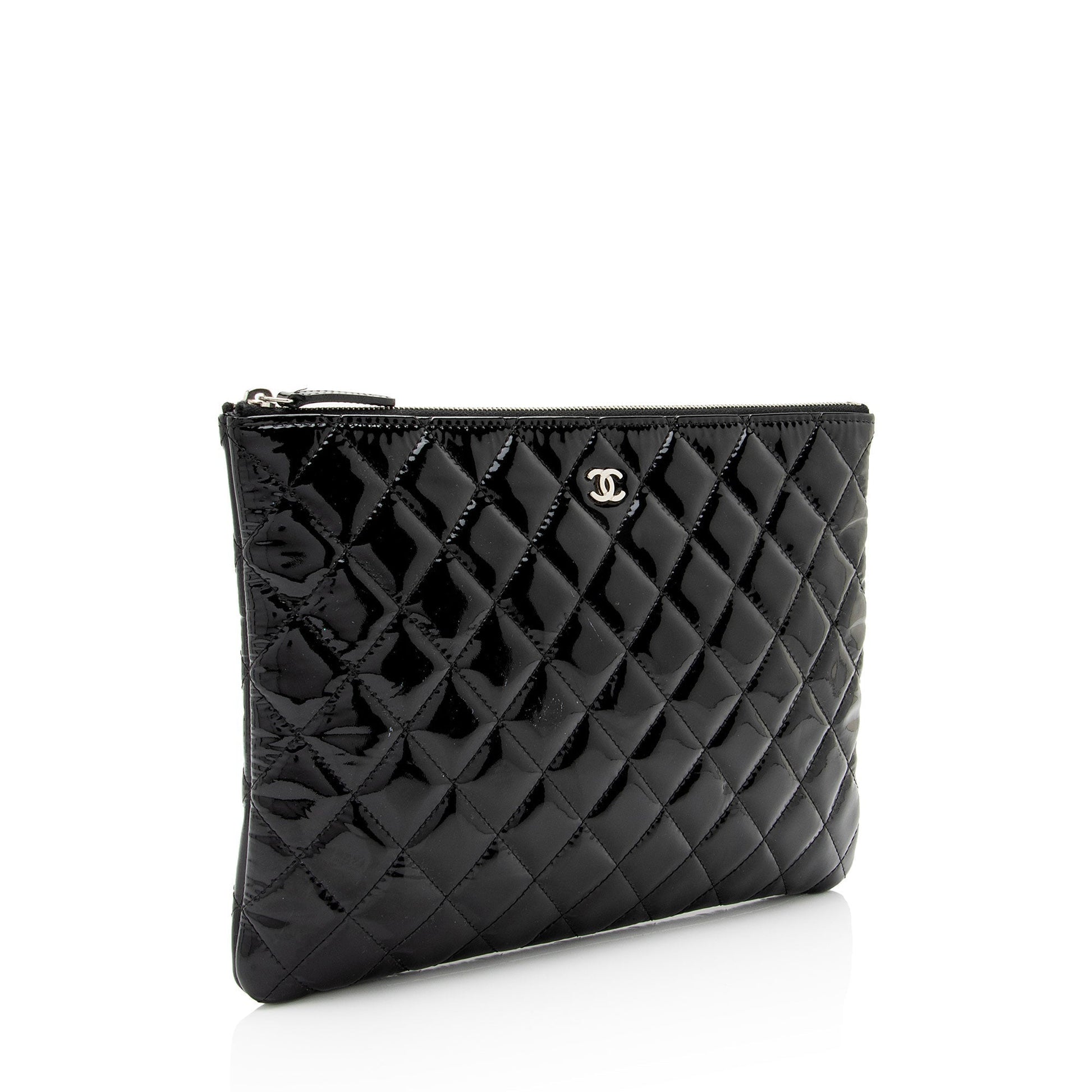 Chanel Patent O- SHF-aLyKNf Leather Handbag
