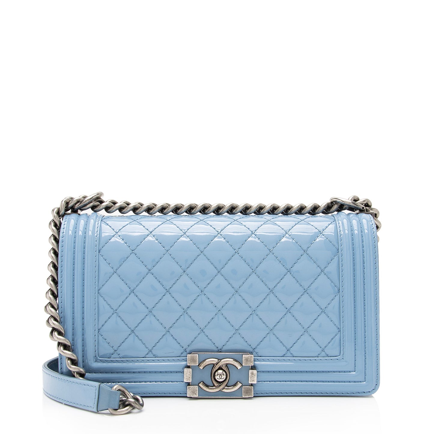 Chanel Patent Old Boy SHF Leather Handbag Bag Shf