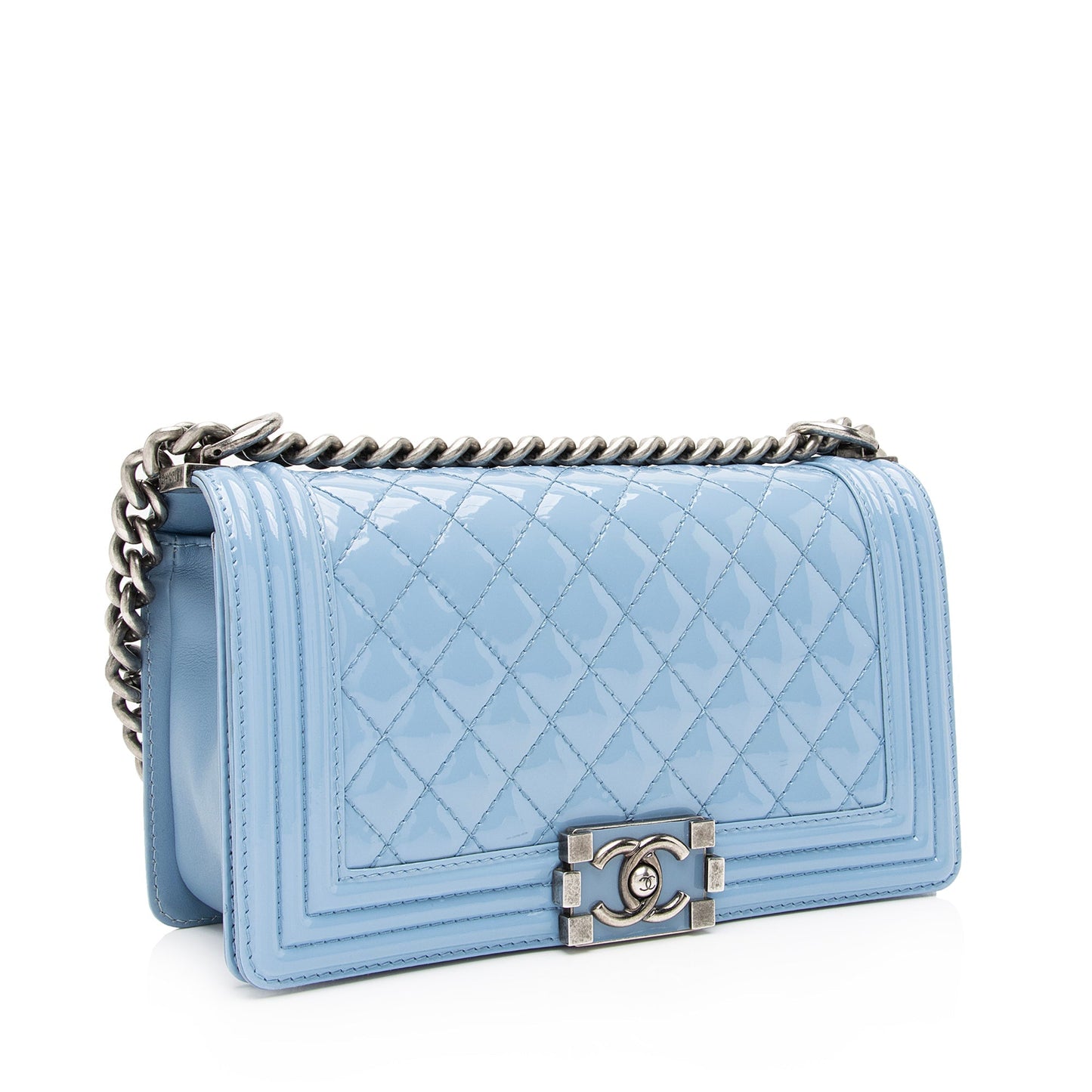 Chanel Patent Old Boy SHF Leather Handbag Bag Shf