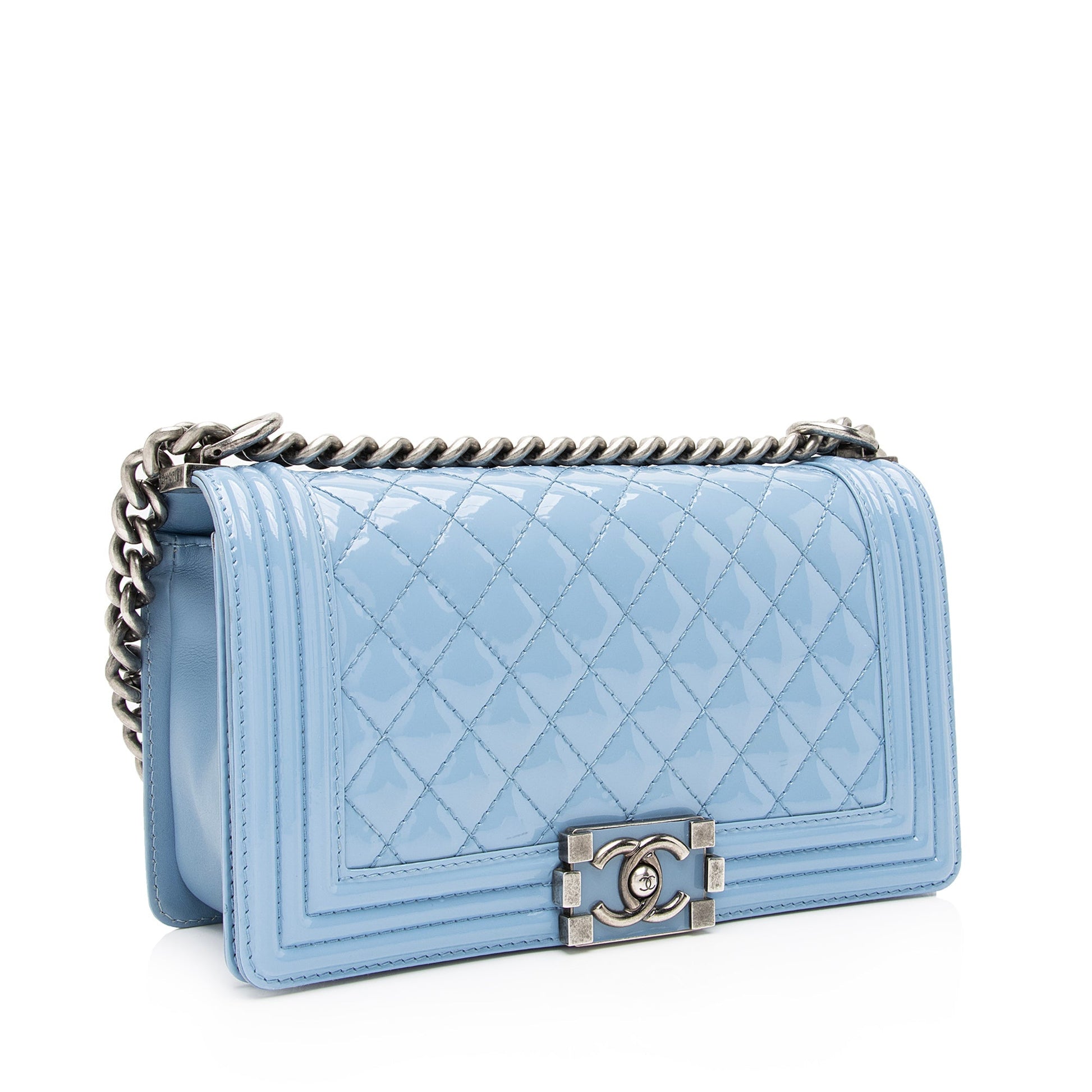 Chanel Patent Old Boy SHF Leather Handbag Bag Shf