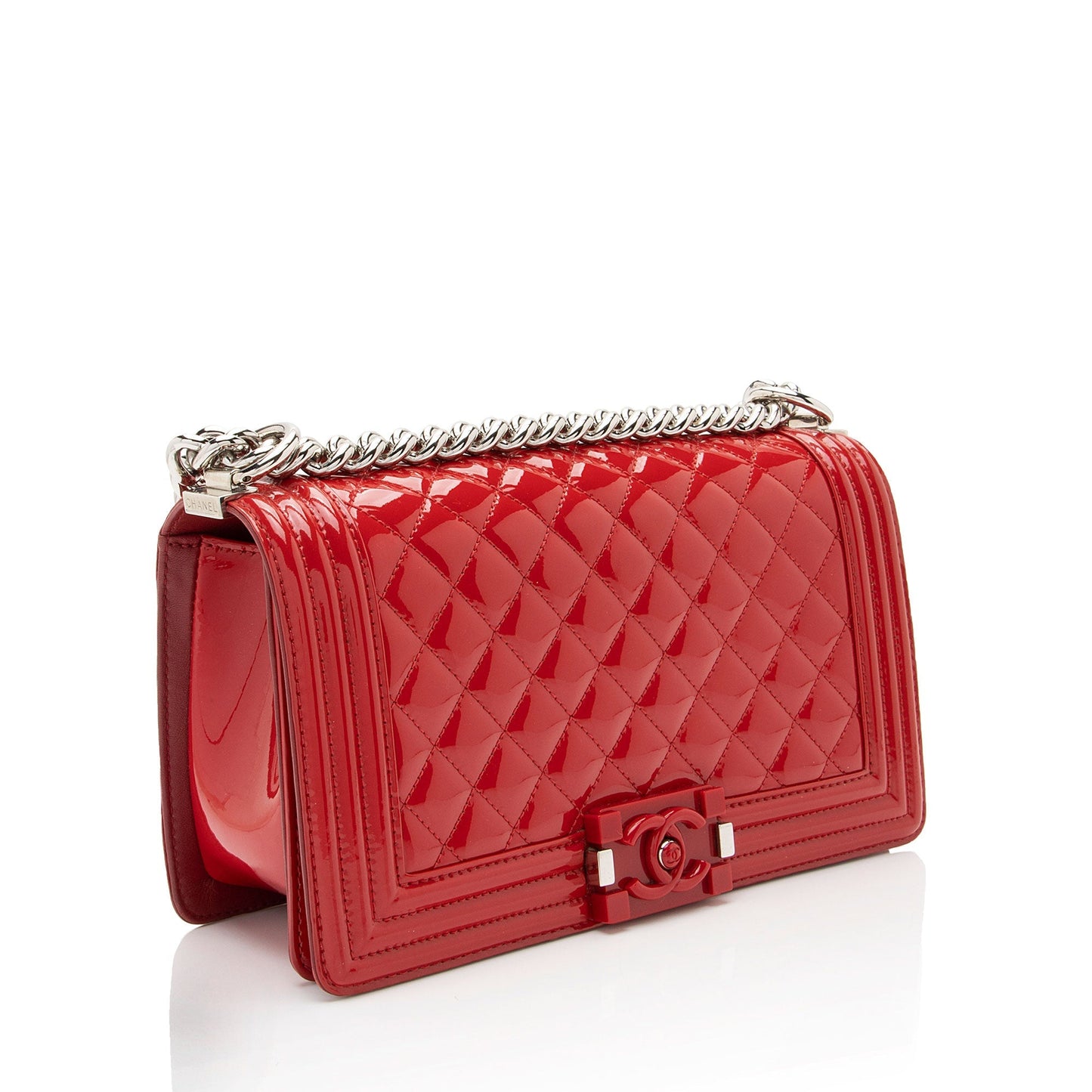 Chanel Patent Plexiglass Old Boy SHF-Gr7JKz Leather Handbag