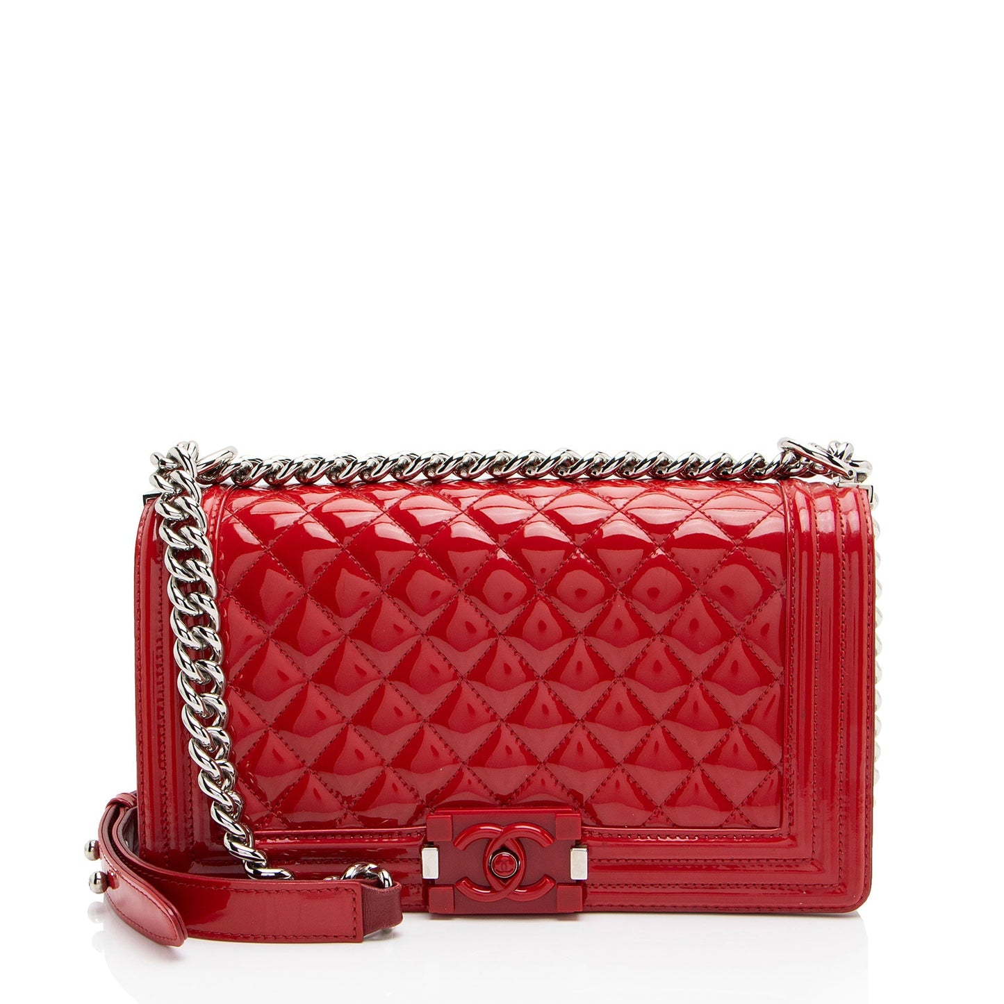 Chanel Patent Plexiglass Old Boy SHF-yQ51Dn Leather Handbag