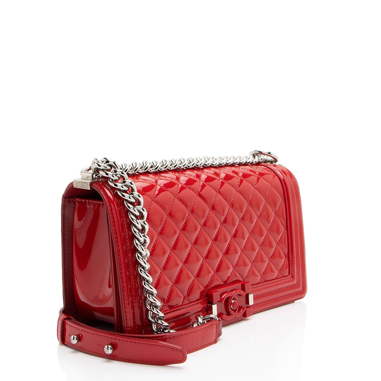 Chanel Patent Plexiglass Old Boy SHF-yQ51Dn Leather Handbag