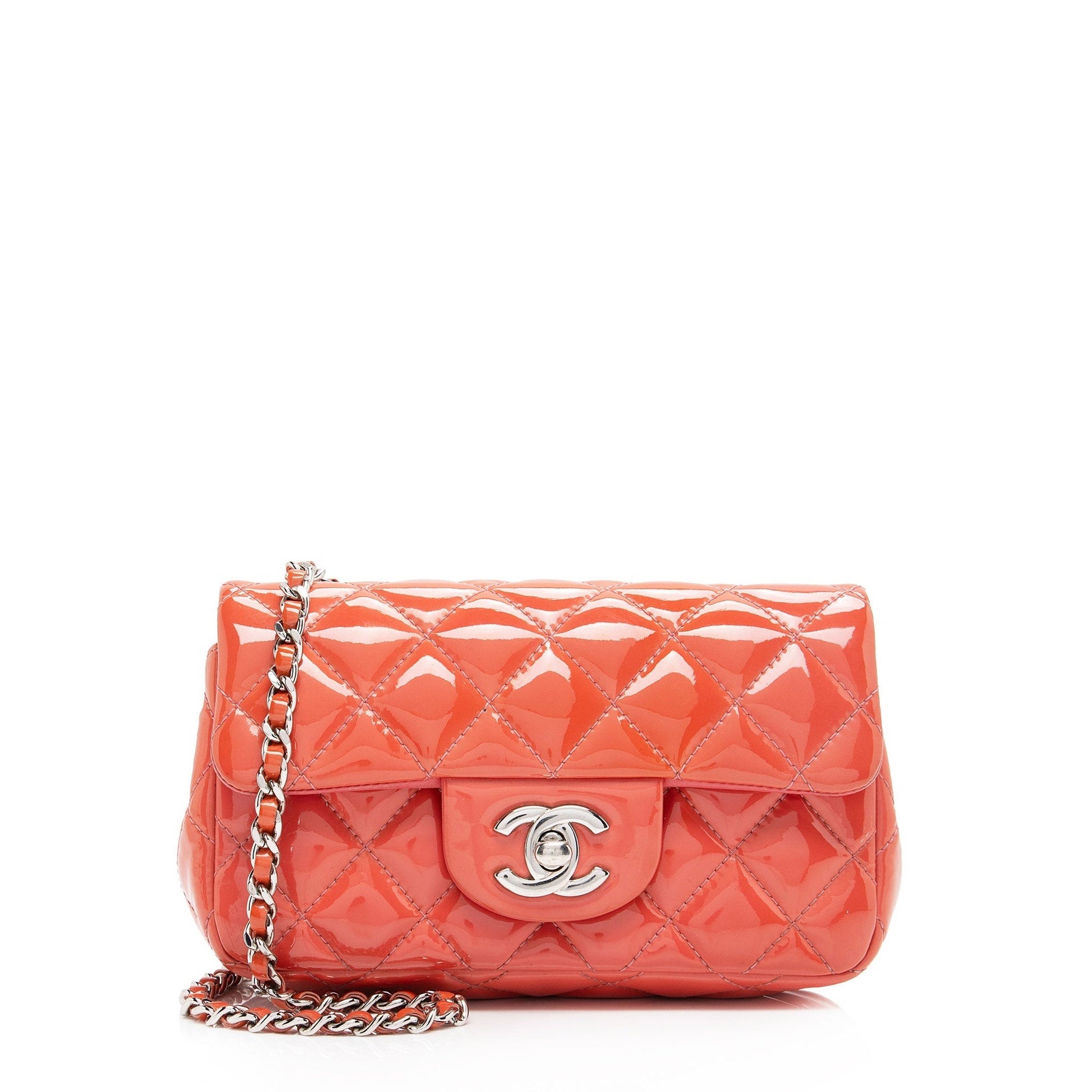 Chanel Patent Rectangular Extra Flap Leather Shoulder Bag