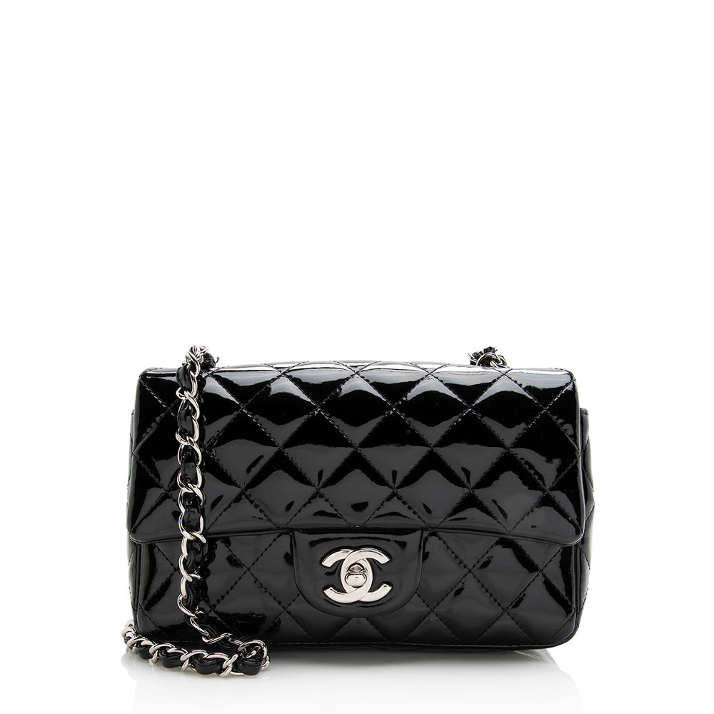 Chanel Patent Rectangular Flap SHF Leather Shoulder Bag