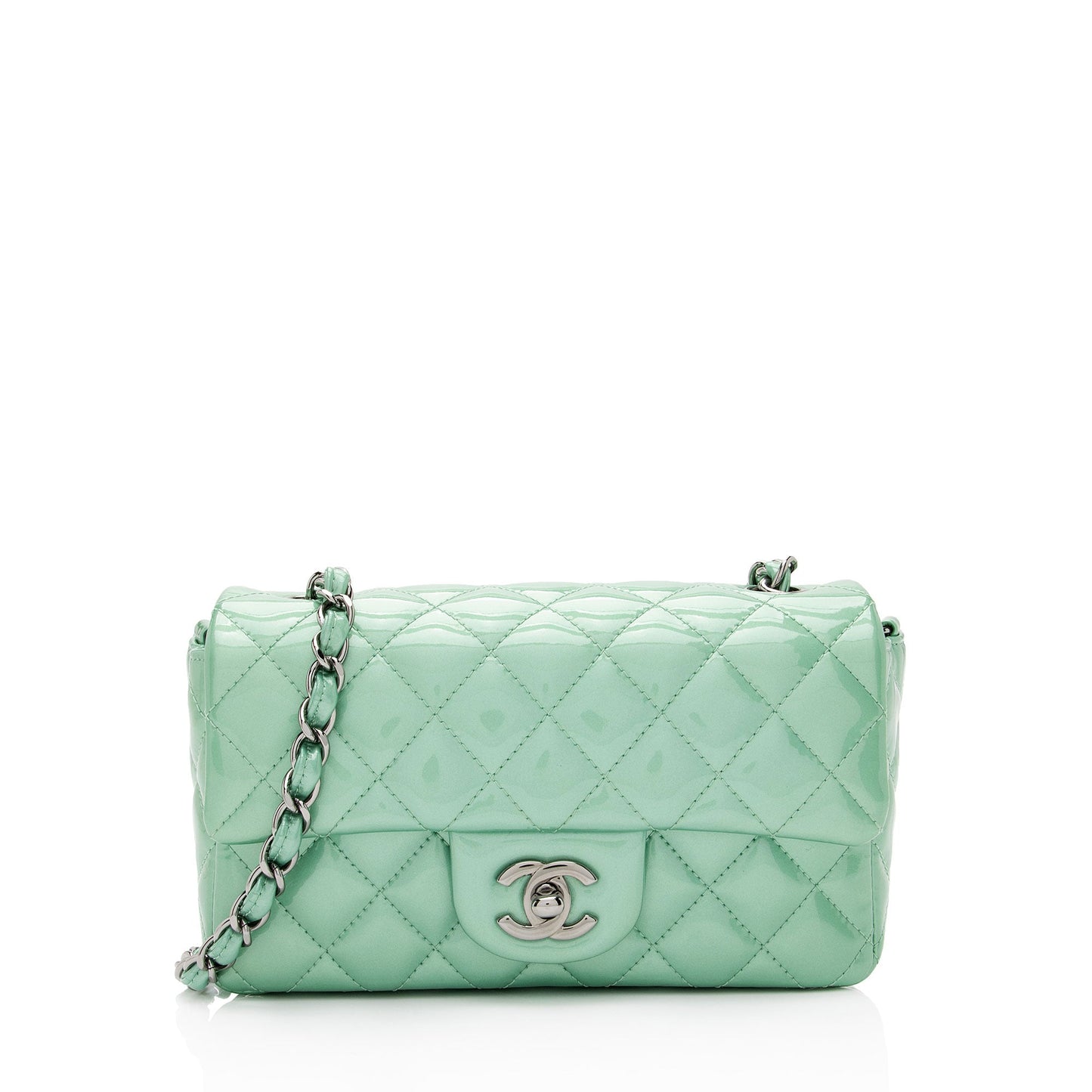 Chanel Patent Rectangular Flap SHF-ZhLCor Leather Shoulder Bag
