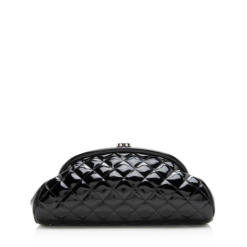 Chanel Patent Timeless SHF Leather Clutch Bag