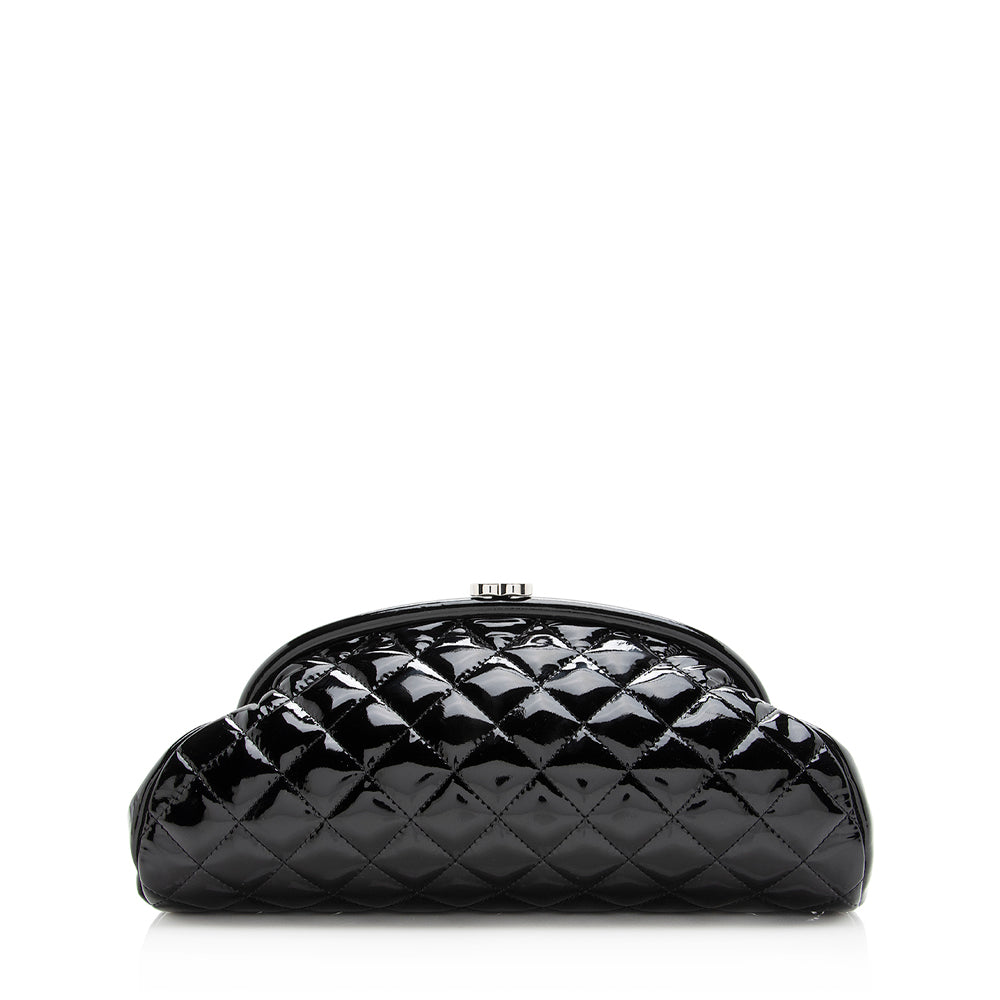 Chanel Patent Timeless SHF Leather Clutch Bag