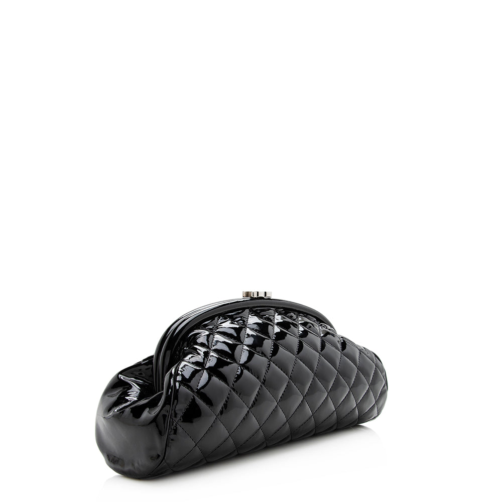 Chanel Patent Timeless SHF Leather Clutch Bag