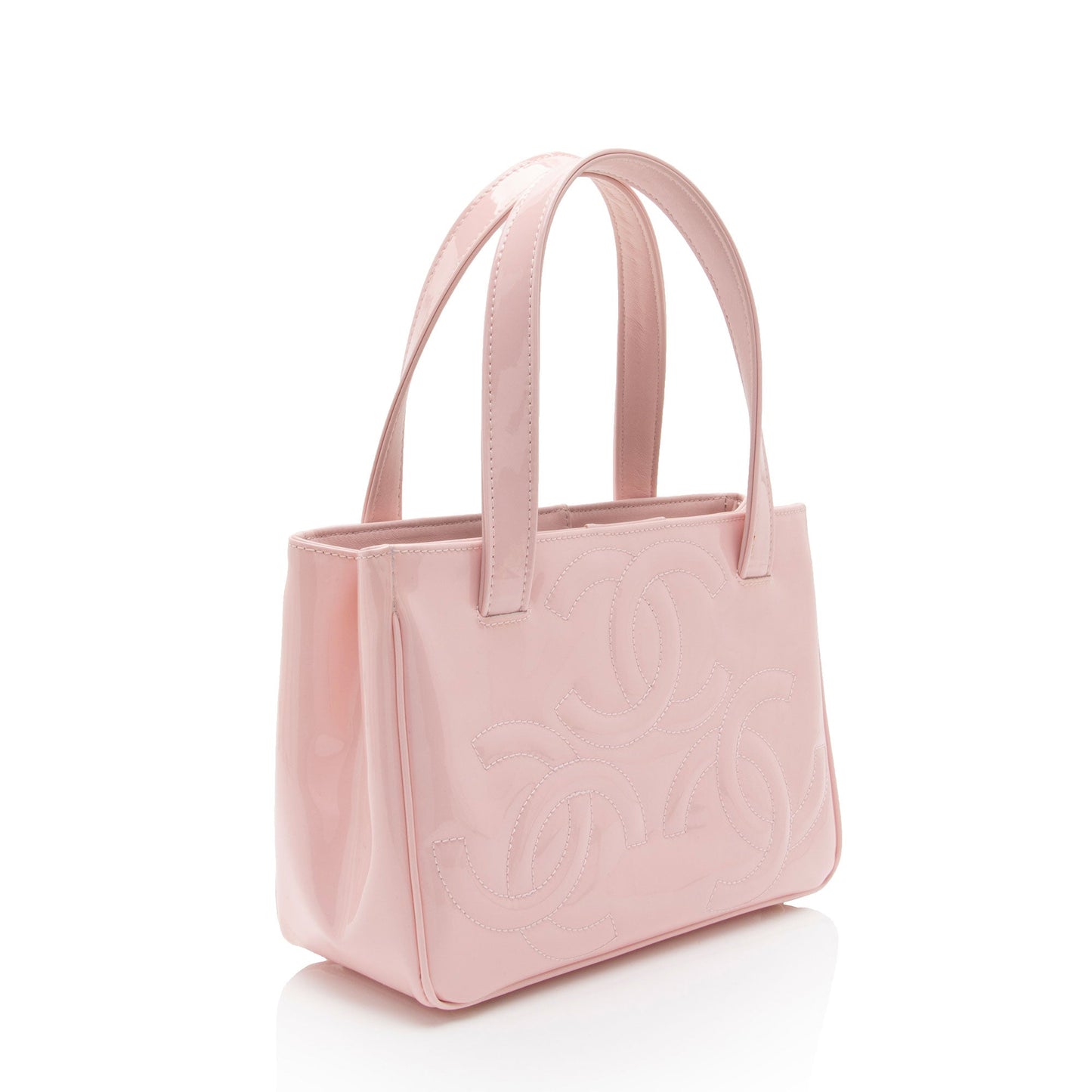 Chanel Patent Triple CC SHF-Kk4uom Small Leather Tote Bag