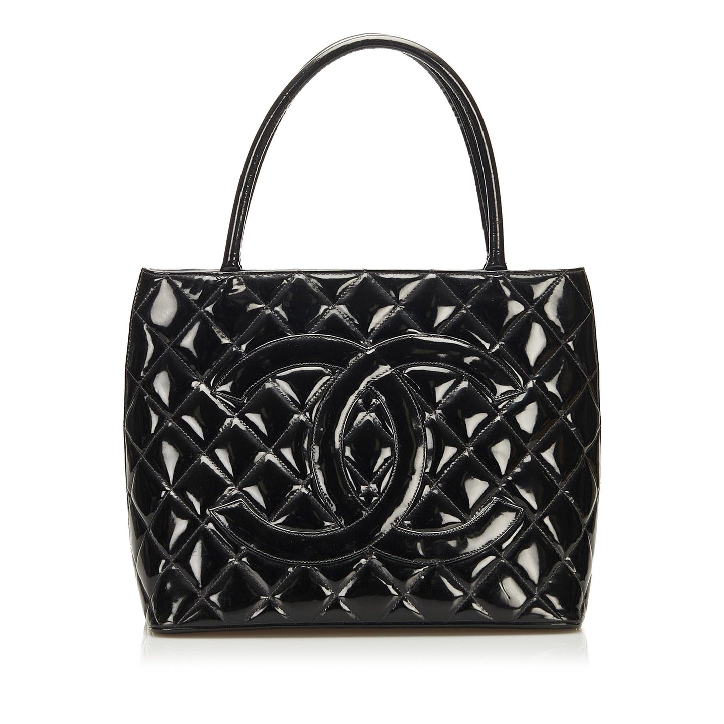 Chanel Patent Medallion SHG Tote Bag