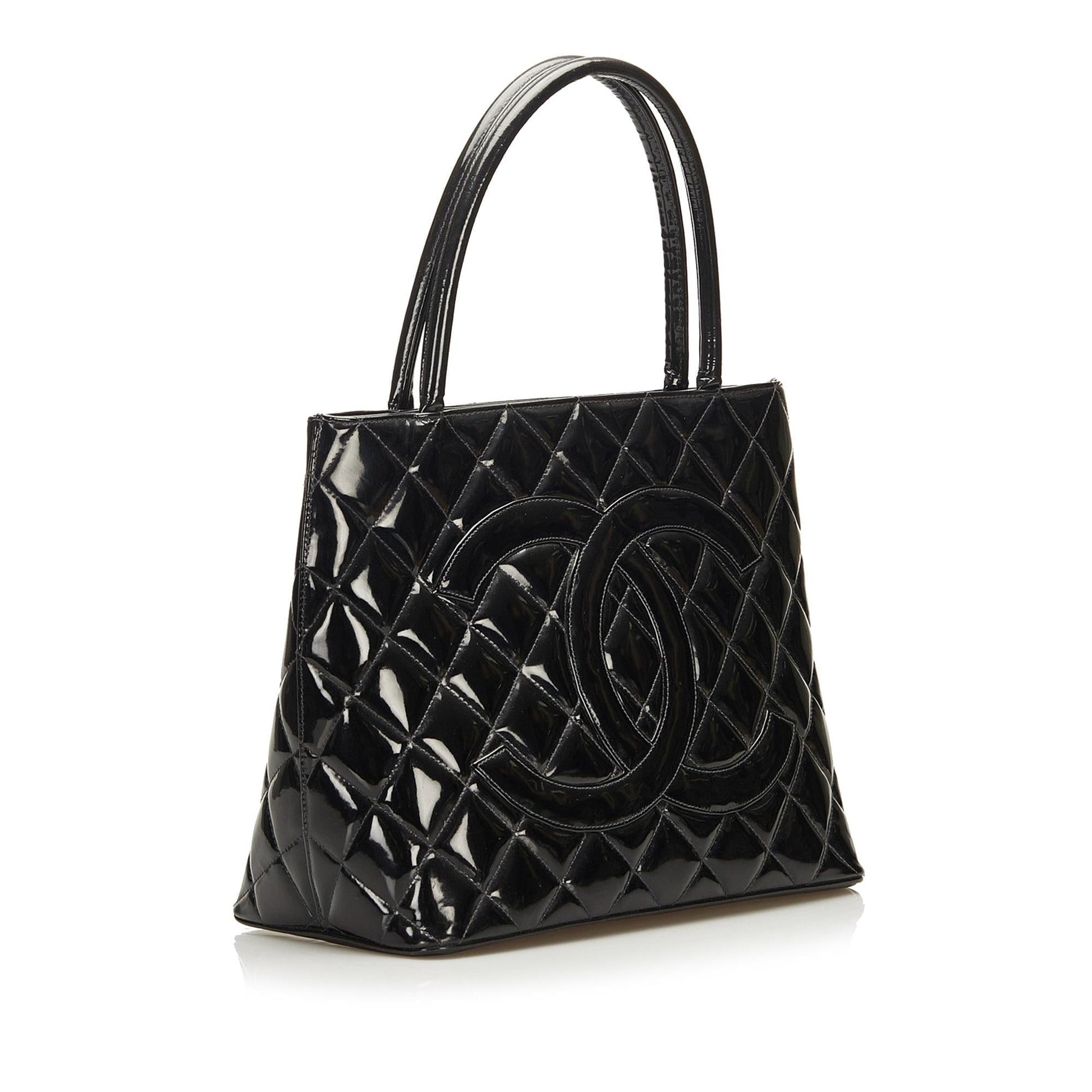 Chanel Patent Medallion SHG Tote Bag