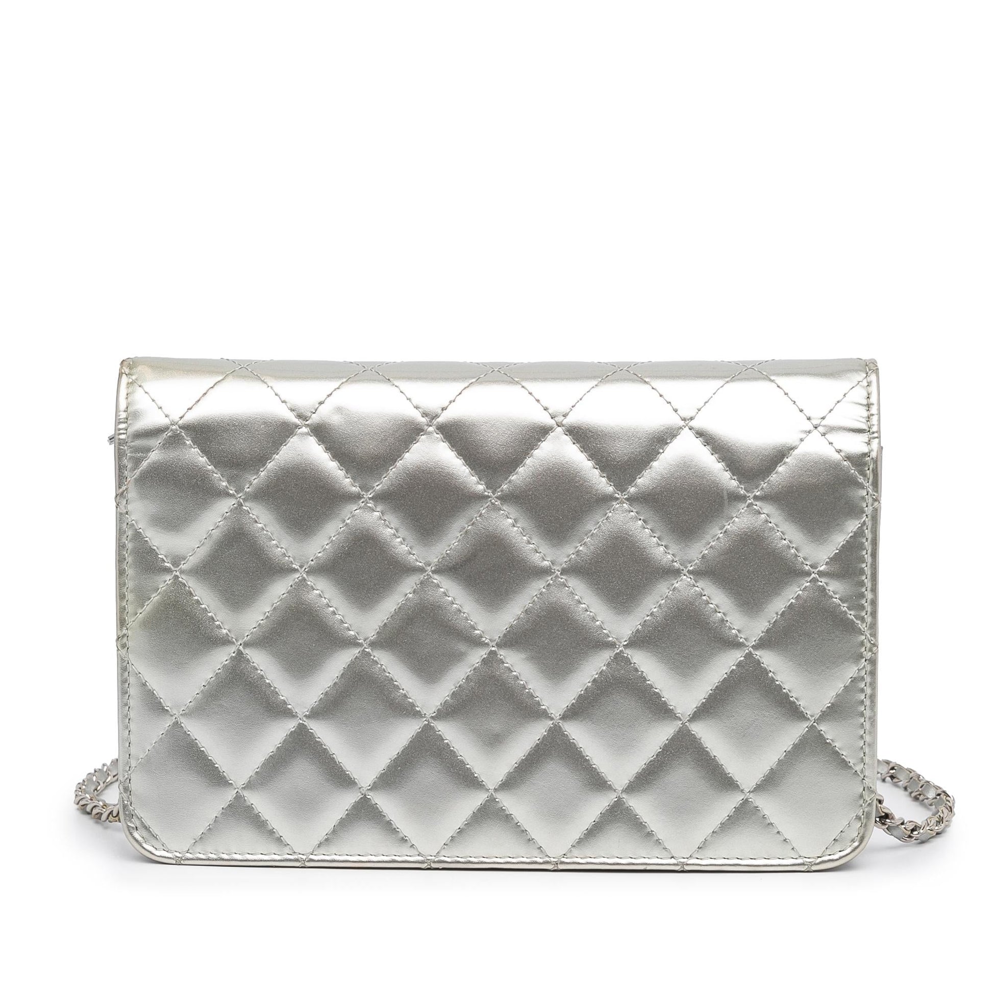Chanel Patent Quilted Golden Class Double CC Wallet Case