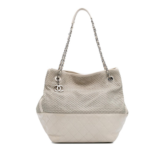 Chanel Perforated Calfskin Up Air North South Tote Bag