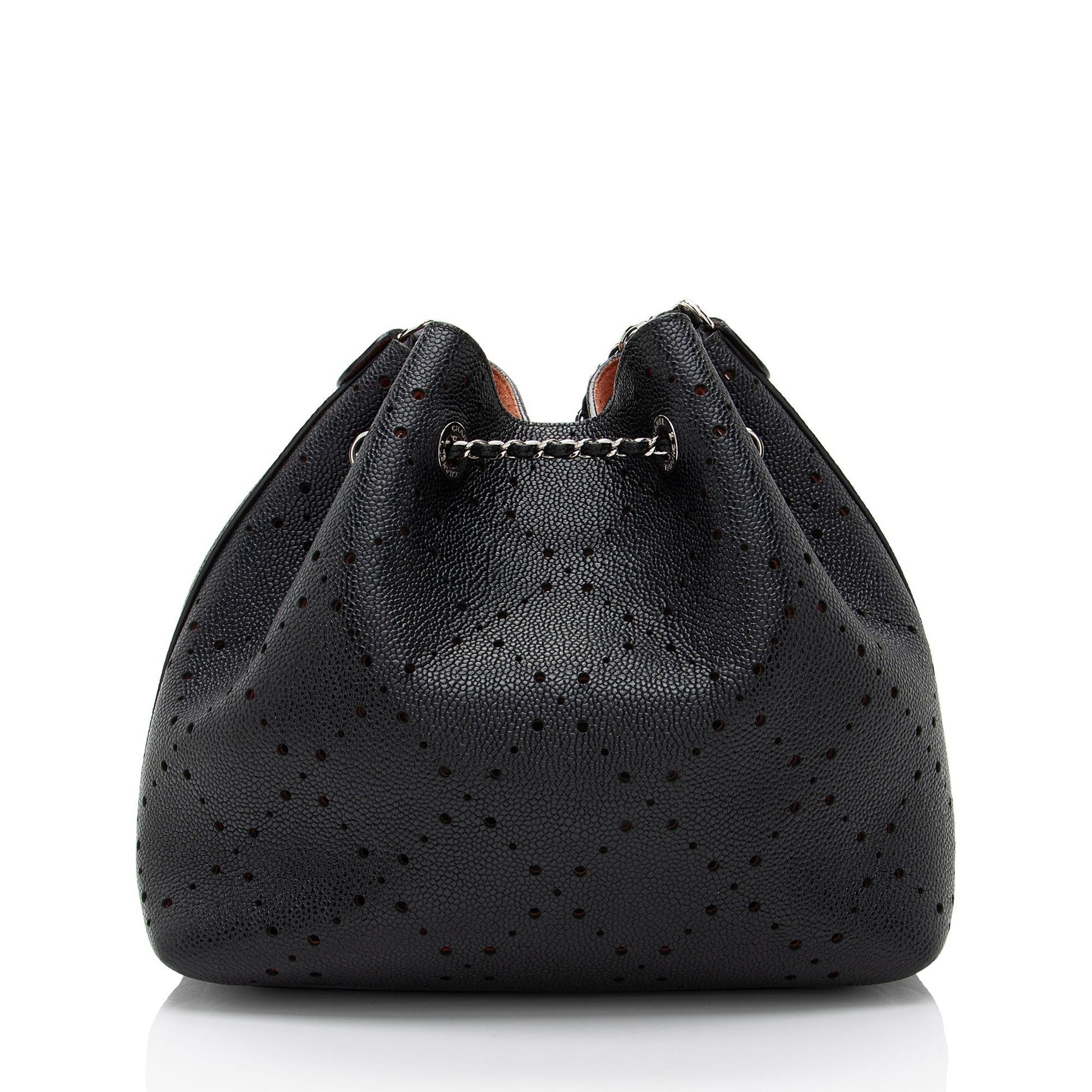 Chanel Perforated Caviar Leather Drawstring Bucket Bag 228955 Right Angle 0 Parent
