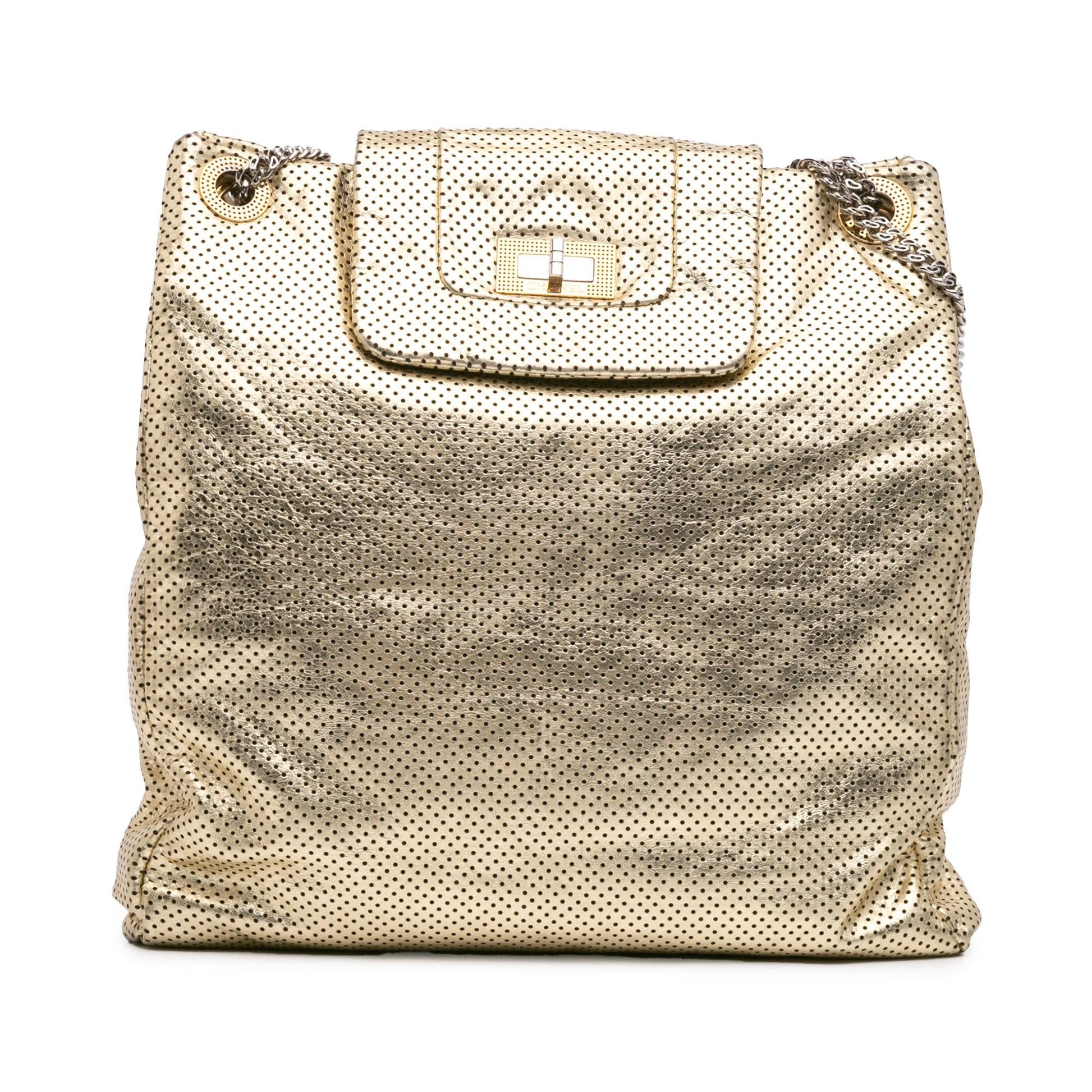 Chanel Perforated Crackled Tote Bag