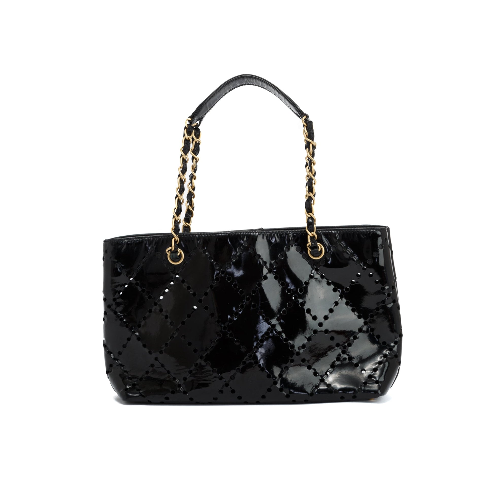 Chanel Perforated Patent CC Travel Bag