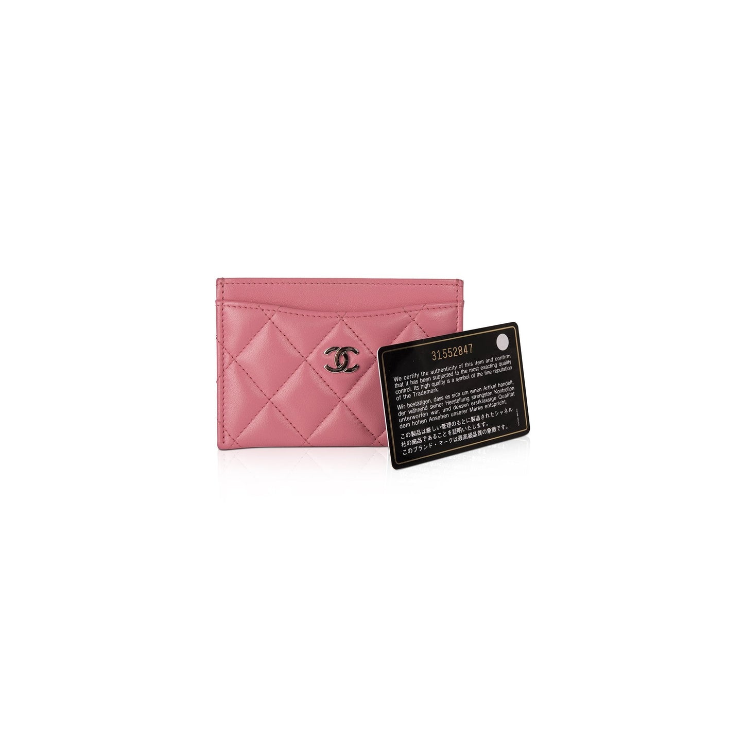 Chanel Classic Card Holder Lambskin Pink Wallet Case