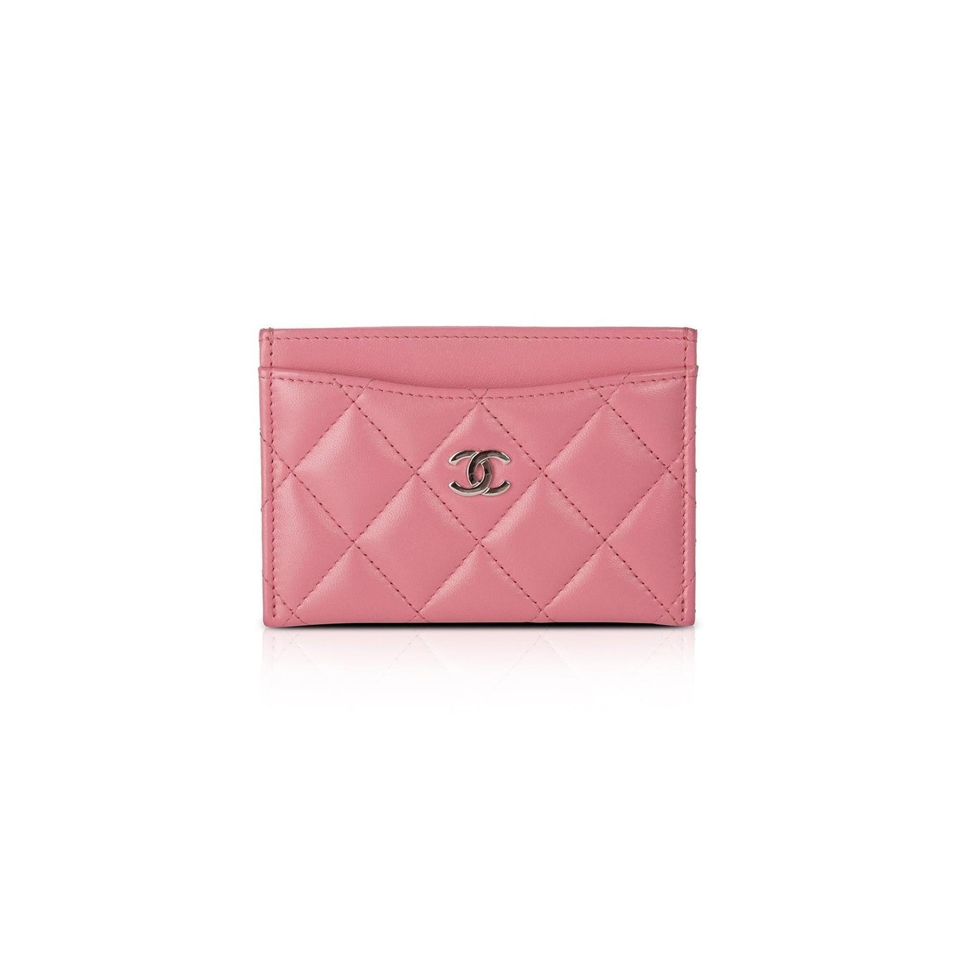 Chanel Classic Card Holder Lambskin Pink Wallet Case