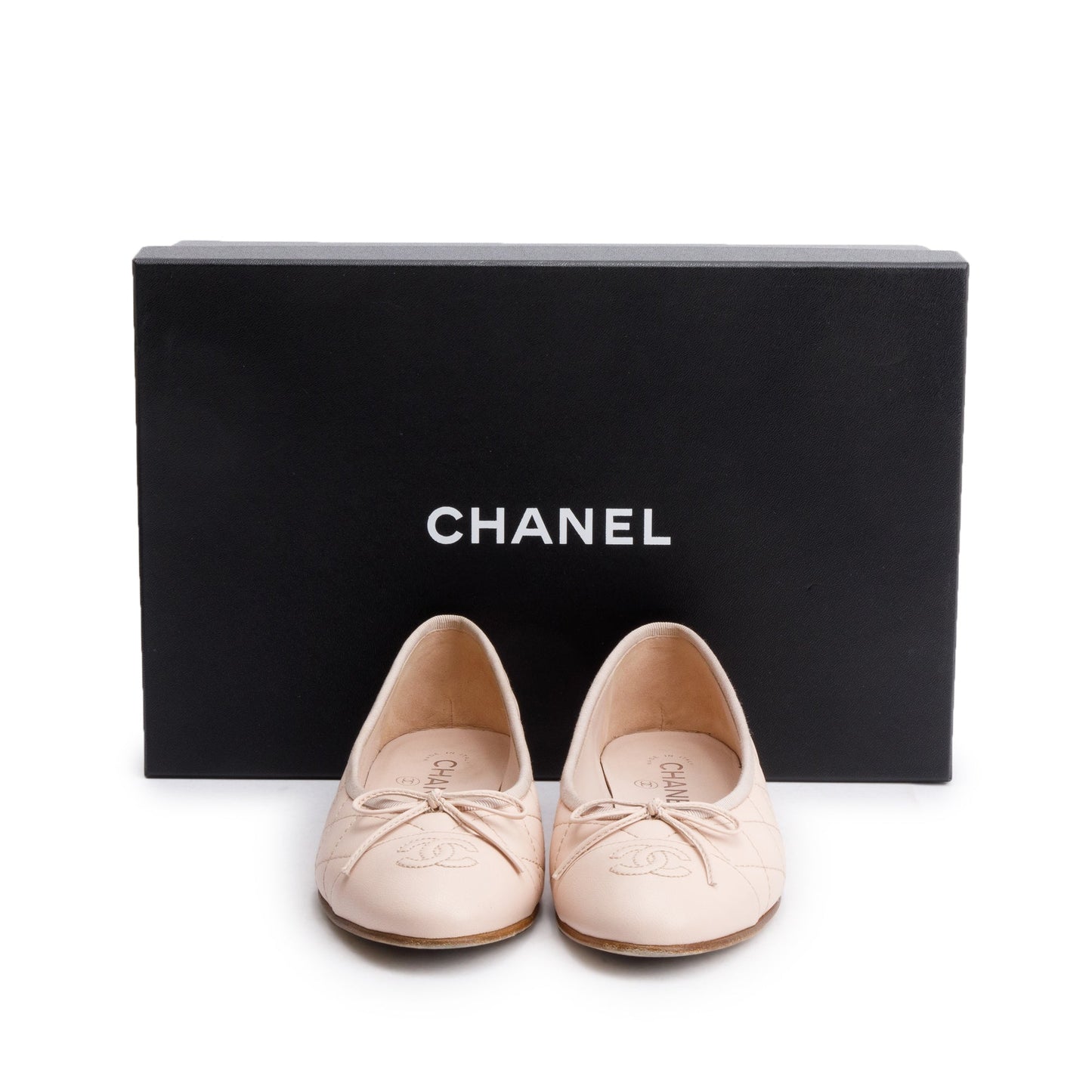 Chanel Interlocking CC Logo Flats Leather Calfskin Pink Shoes