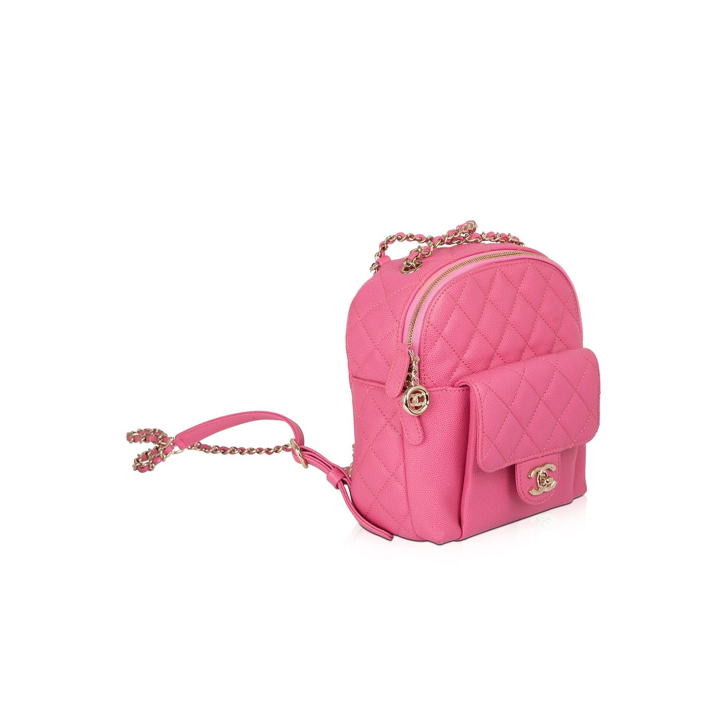 Chanel Caviar CC Day Backpack Pink Travel Bag