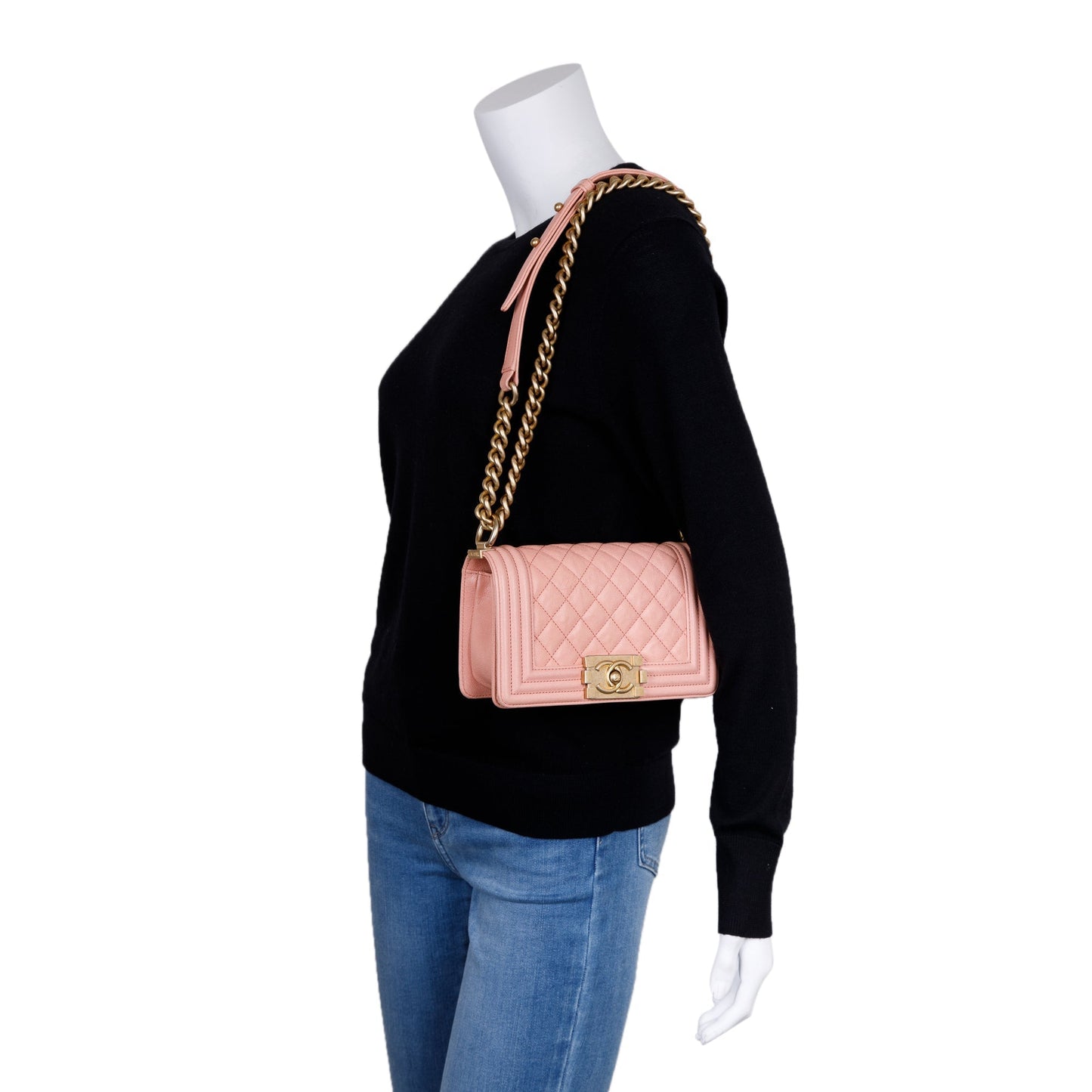 Chanel Caviar Boy Pink Travel Bag