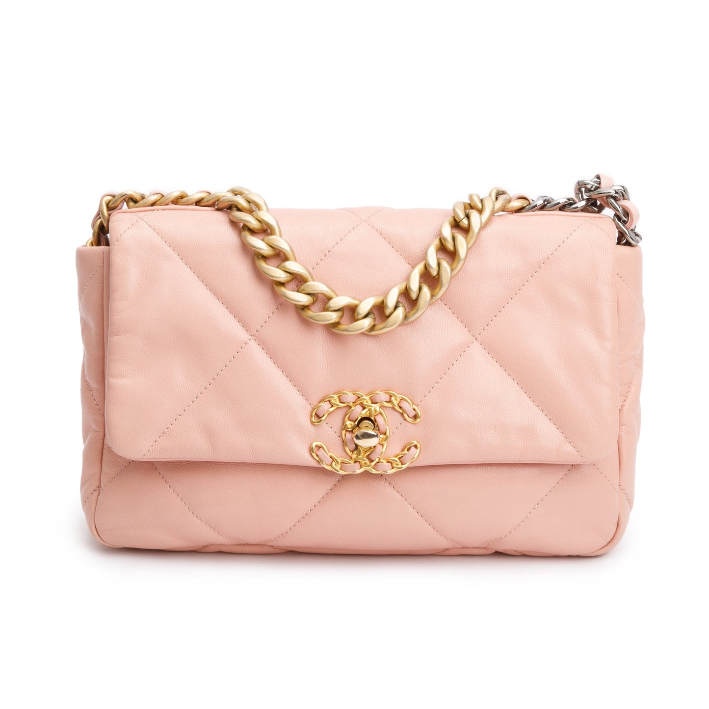 Chanel 19 Flap Leather Lambskin Pink Travel Bag Authenticity Card