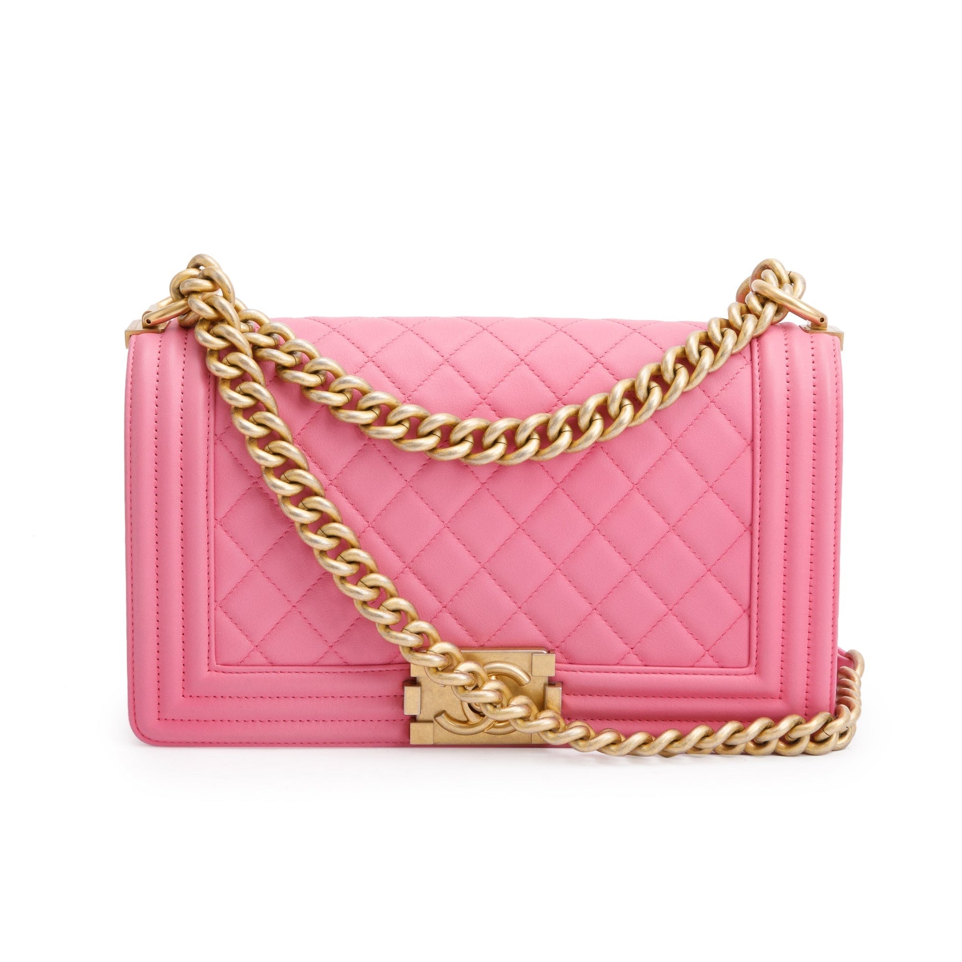 Chanel Boy Lambskin Pink Travel Bag