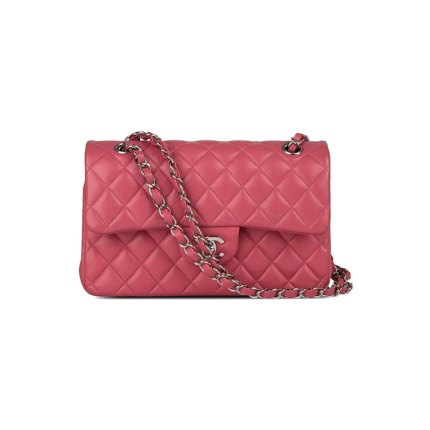 Chanel Classic Double Flap Lambskin Pink Travel Bag