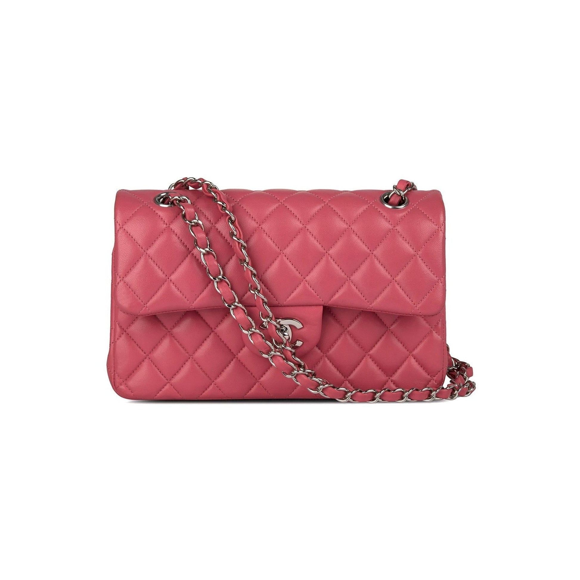 Chanel Classic Double Flap Lambskin Pink Travel Bag