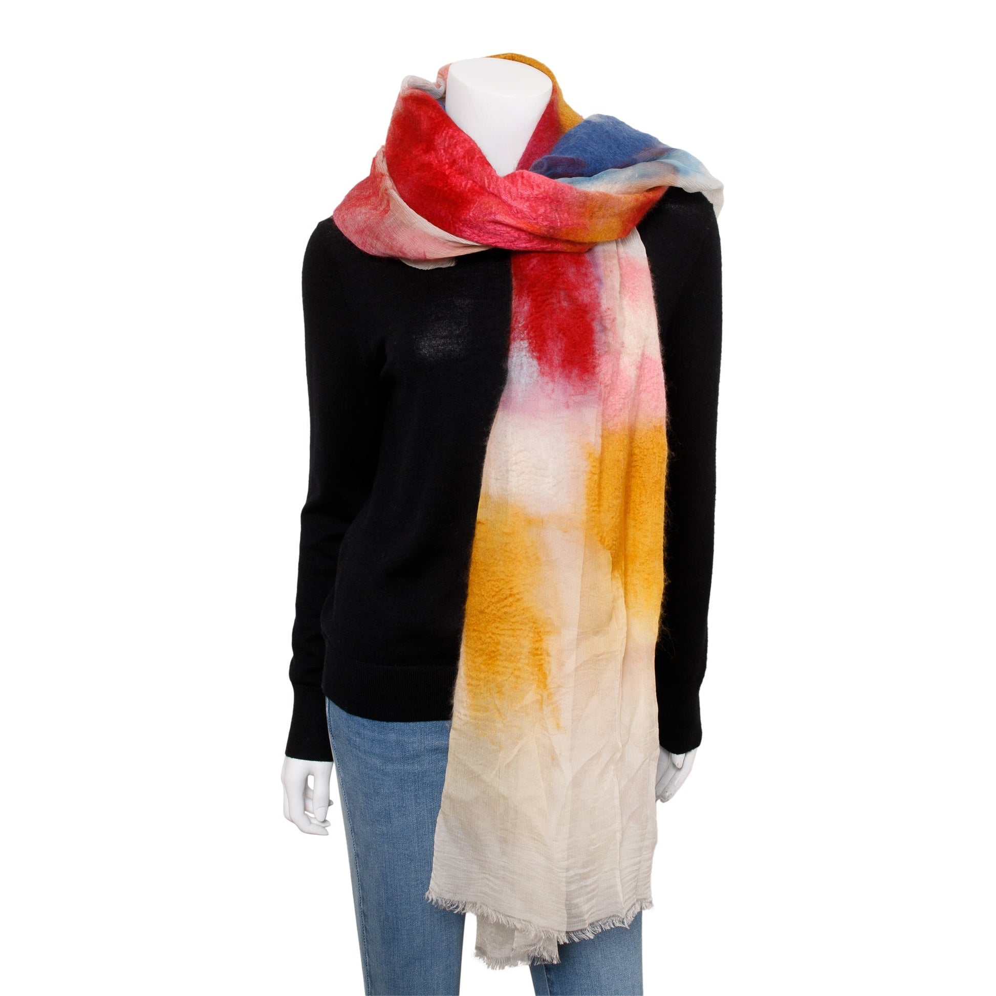 Chanel Ombre CC Logo Cashmere Silk Pink Multicolor Scarf