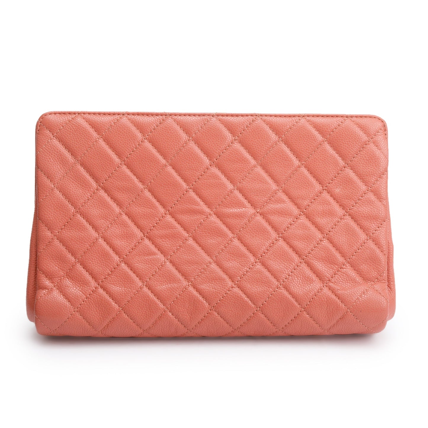 Chanel Quilted Caviar Timeless CC Frame Leather Pink Travel Bag