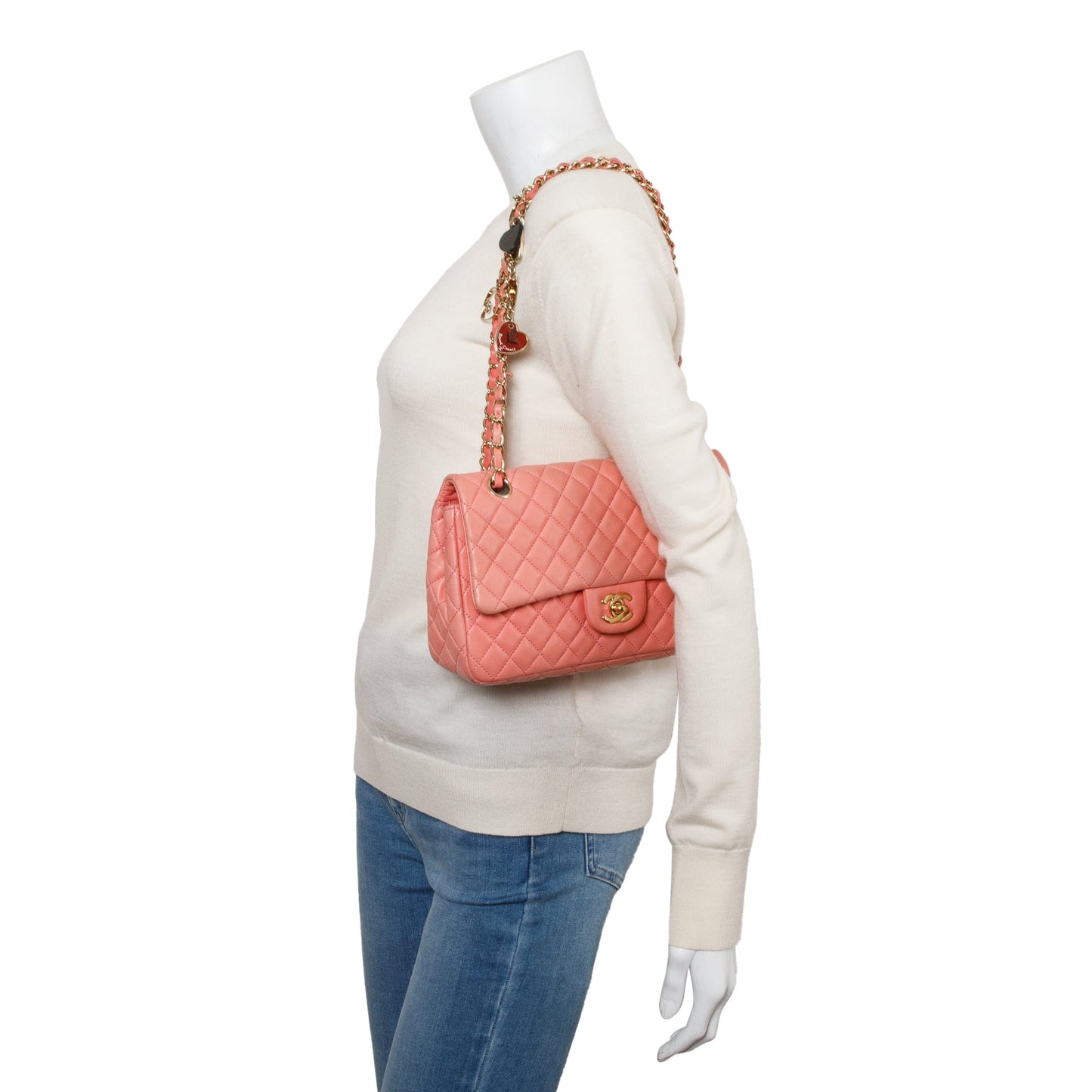 Chanel Quilted Classic Valentine Flap Leather Lambskin Pink Travel Bag