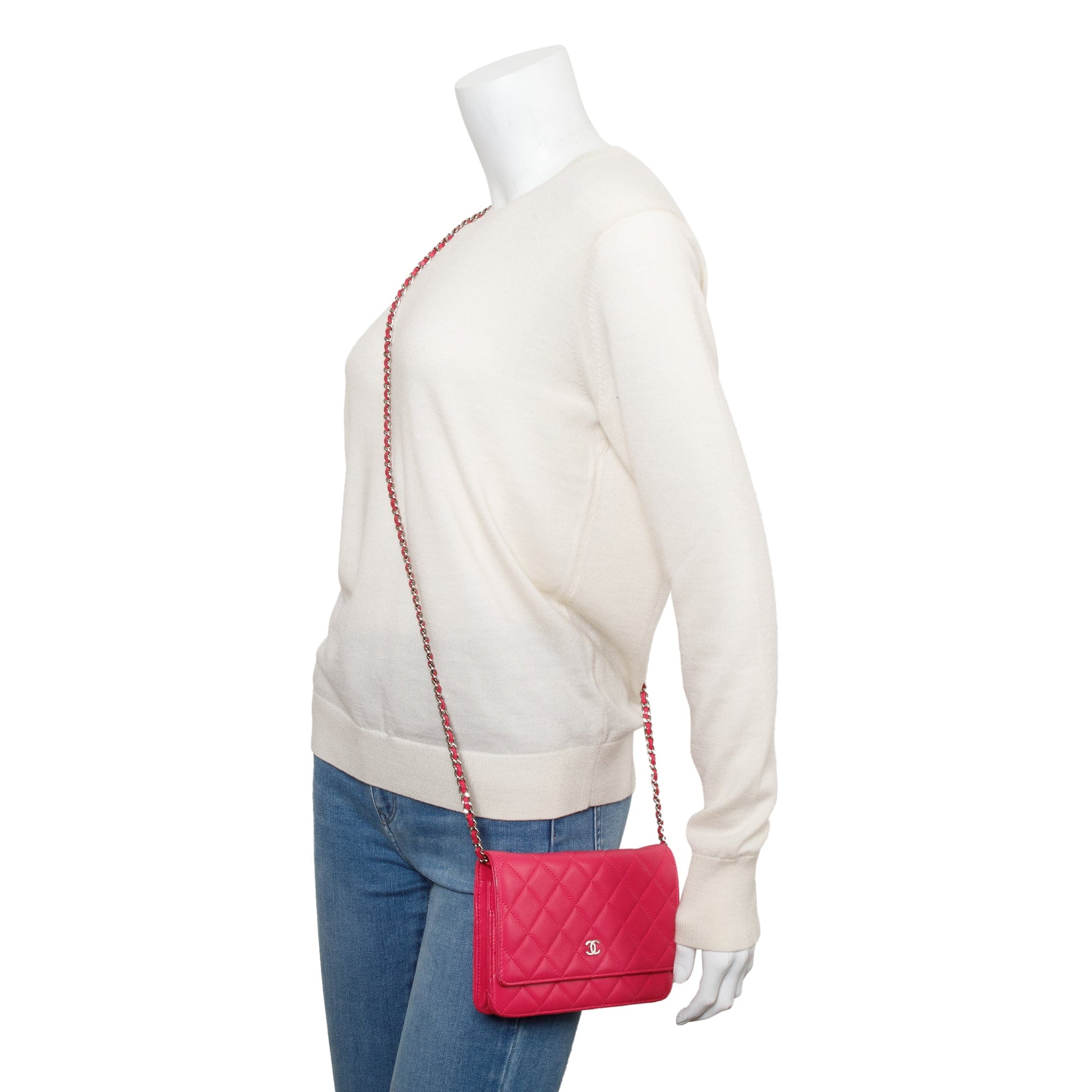 Chanel Quilted Classic on Leather Lambskin Pink Wallet Case