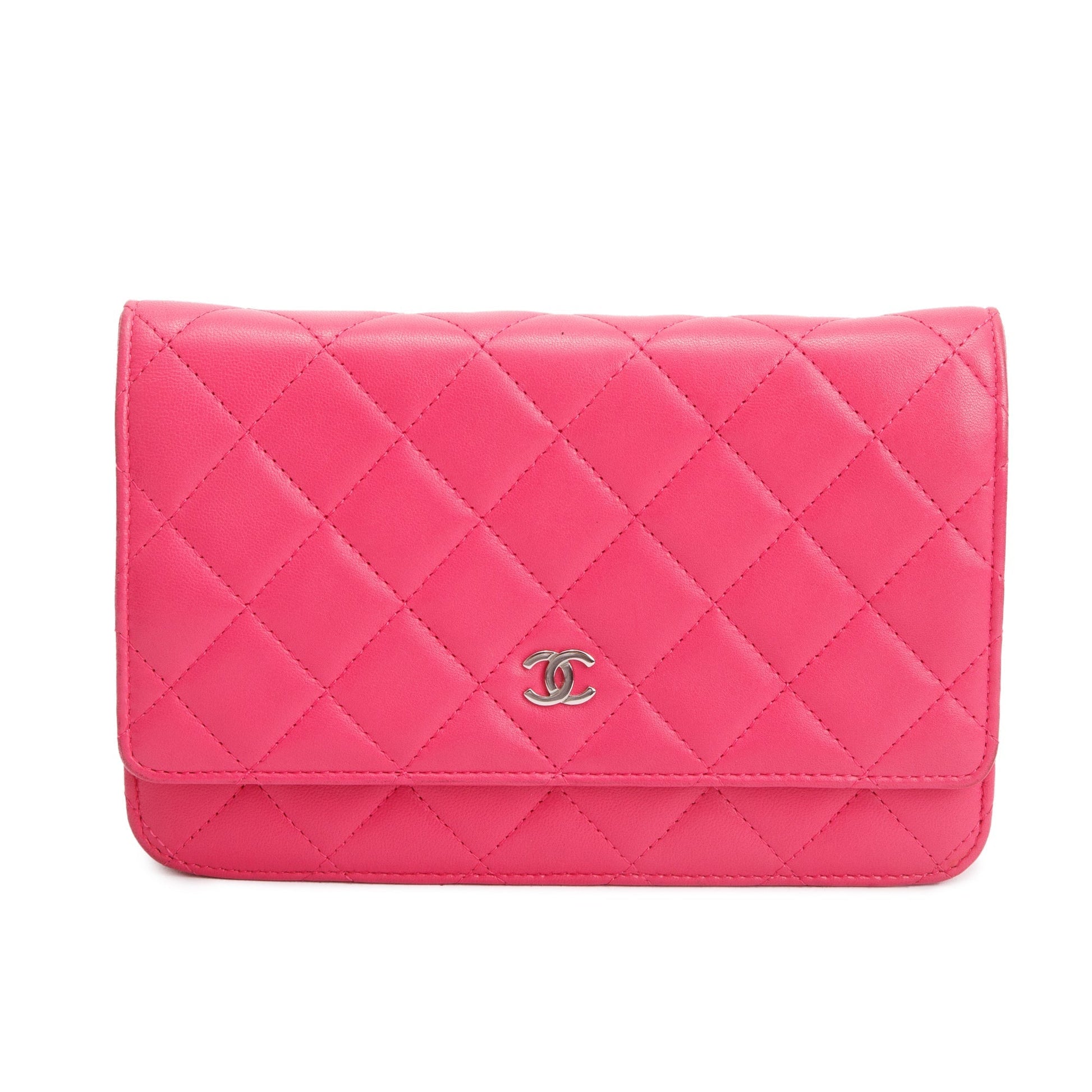 Chanel Quilted Classic on Leather Lambskin Pink Wallet Case
