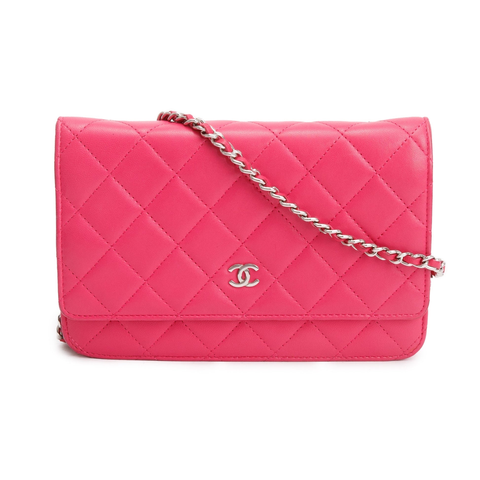 Chanel Quilted Classic on Leather Lambskin Pink Wallet Case