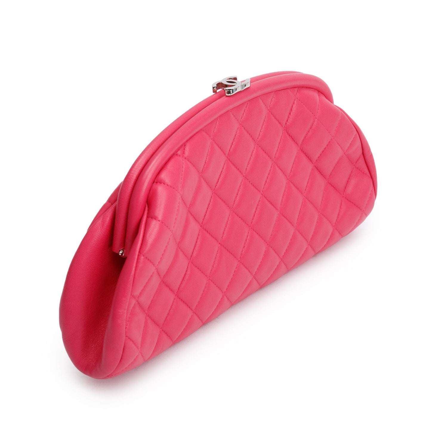 Chanel Quilted Timeless Frame Leather Lambskin Pink Travel Bag