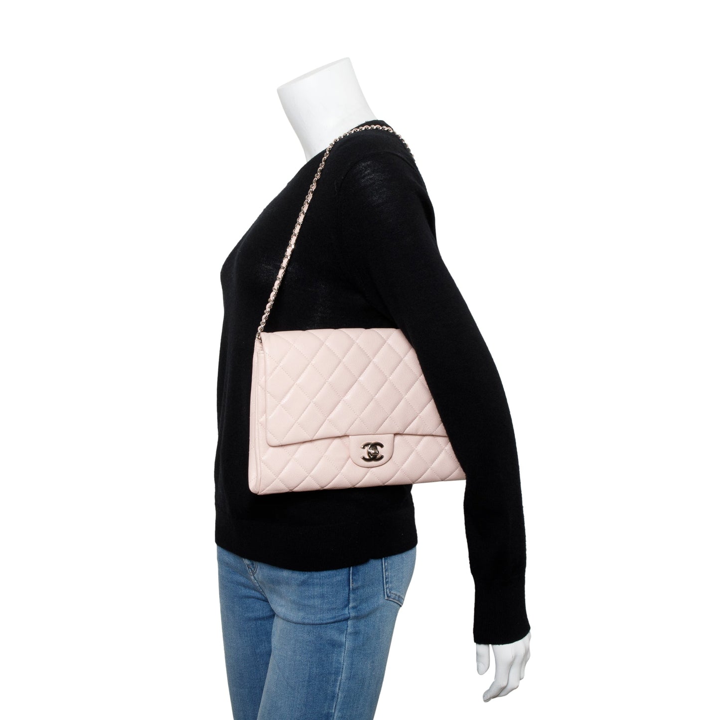 Chanel Quilted Flap Leather Pink Travel Bag