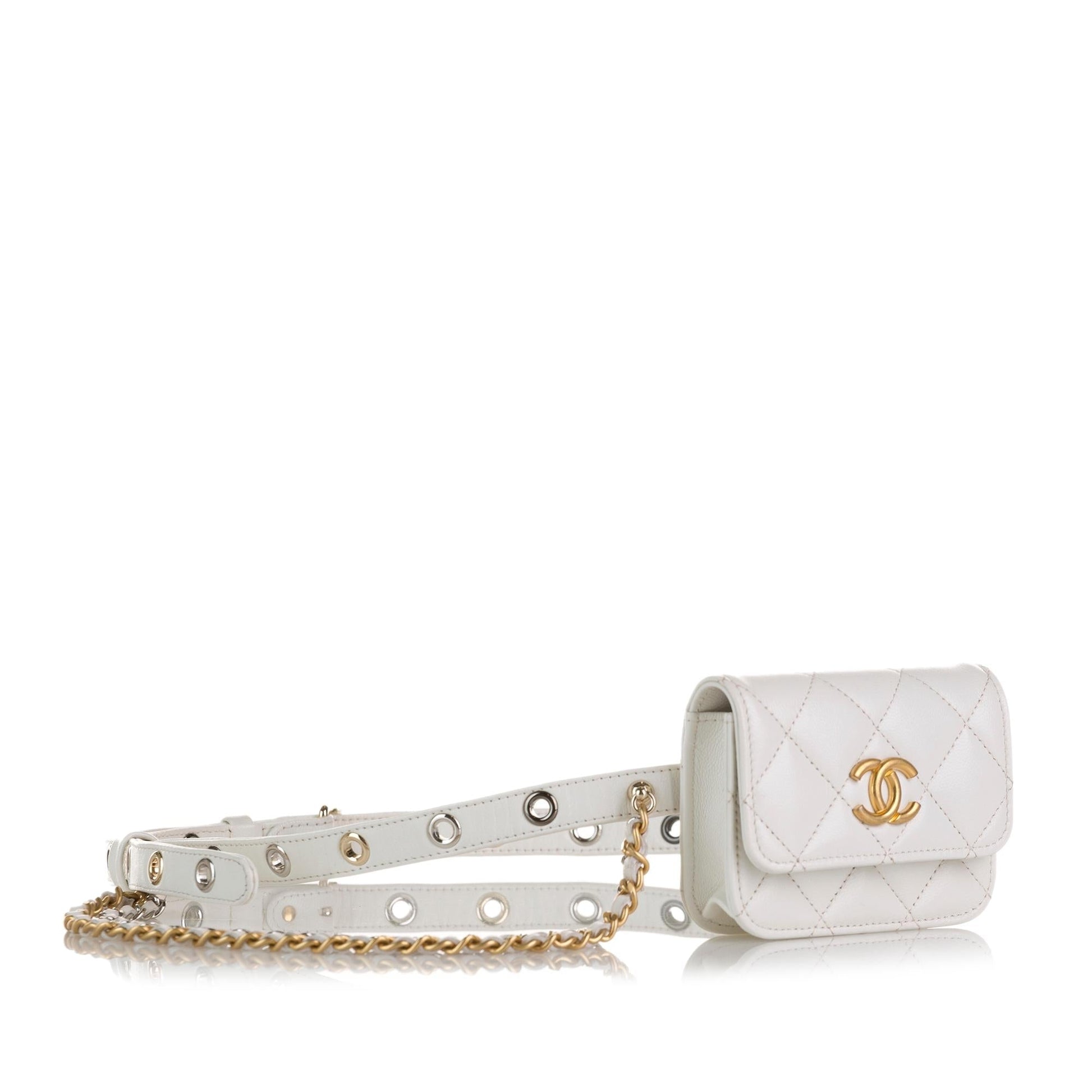 Chanel Punk Chain Leather Belt Bag (SHG-1XVfEm)