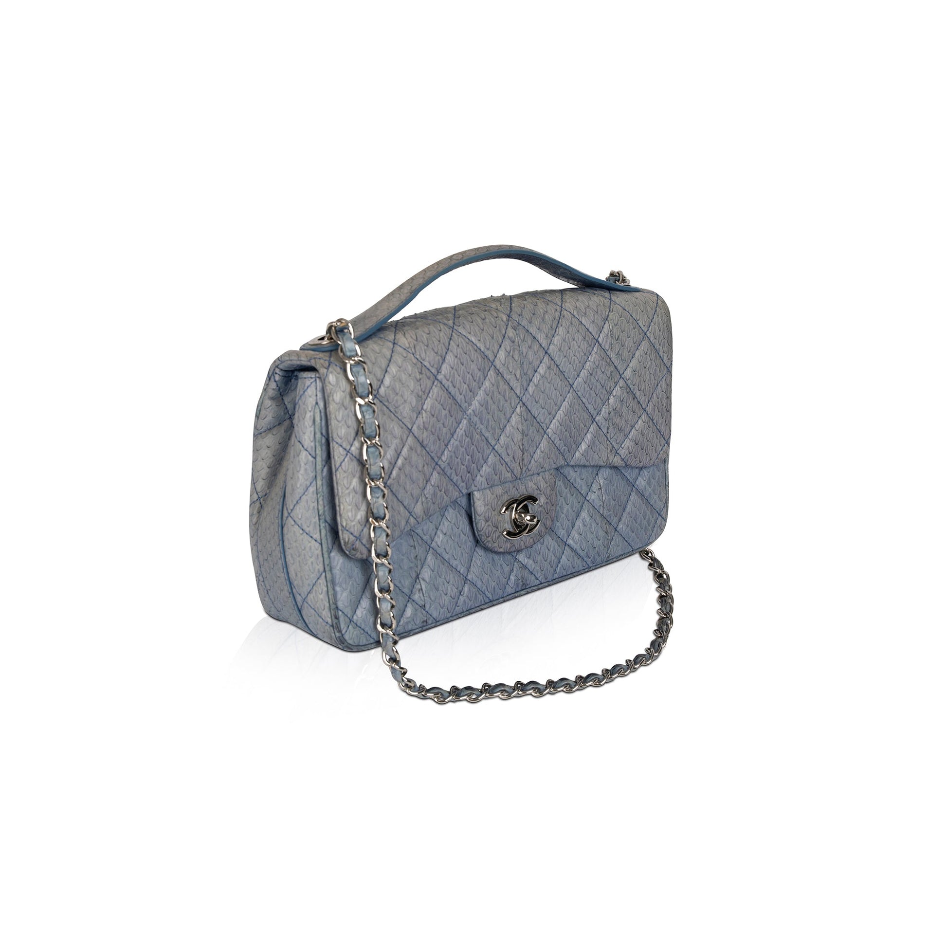 Chanel Python Easy Carry Flap Travel Bag