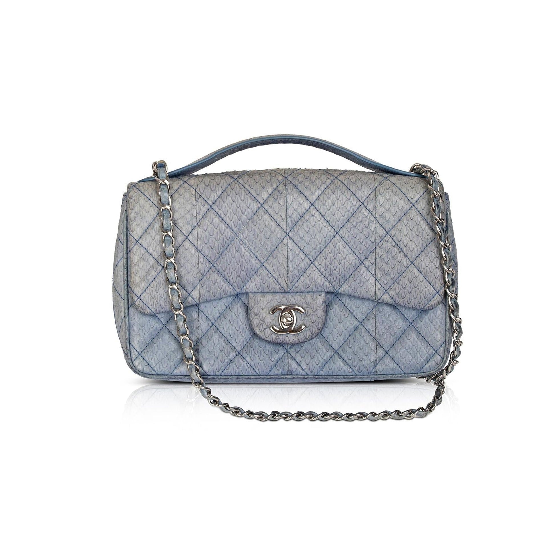 Chanel Python Easy Carry Flap Travel Bag