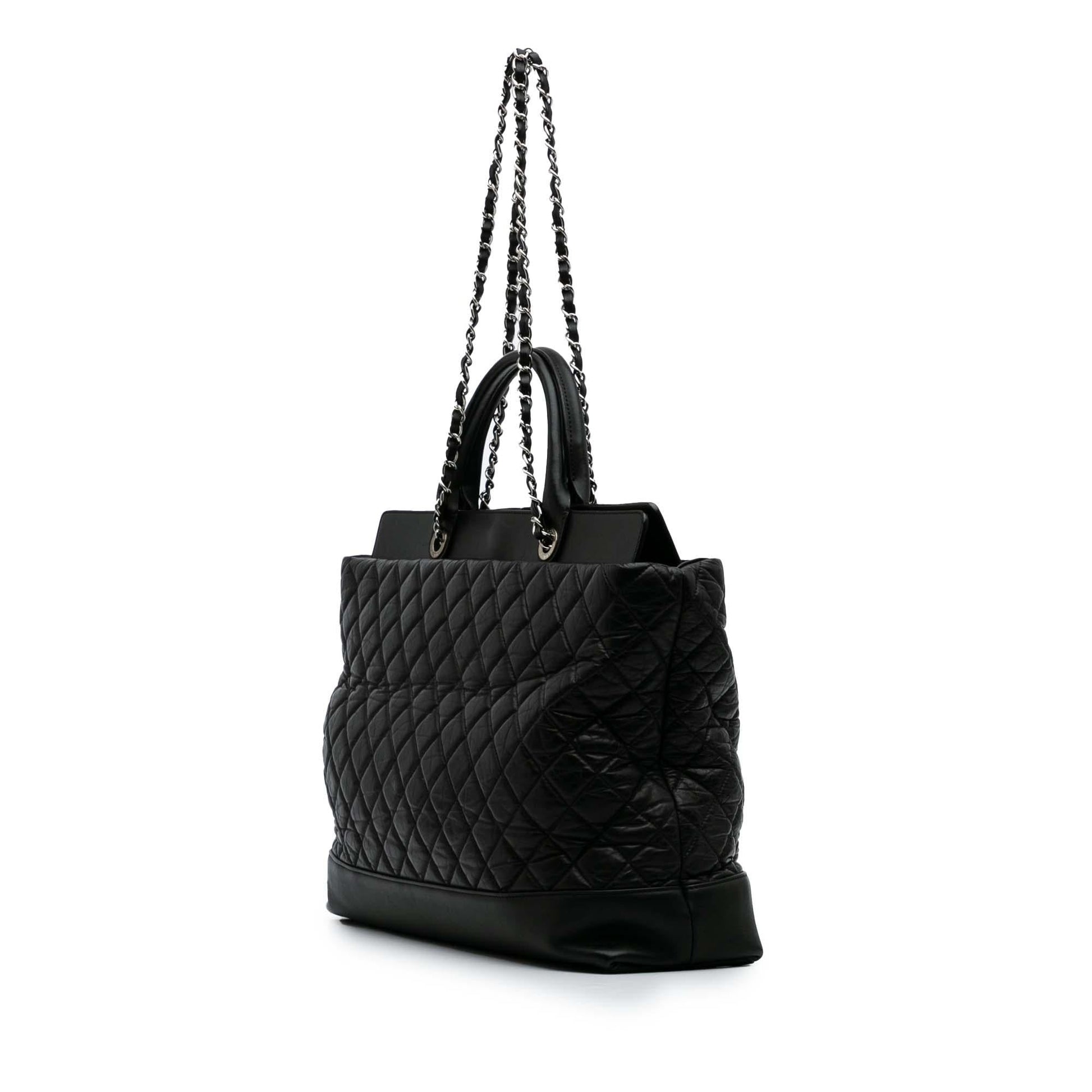 Chanel Quilted Aged Calfskin Be CC Shopper Tote Bag