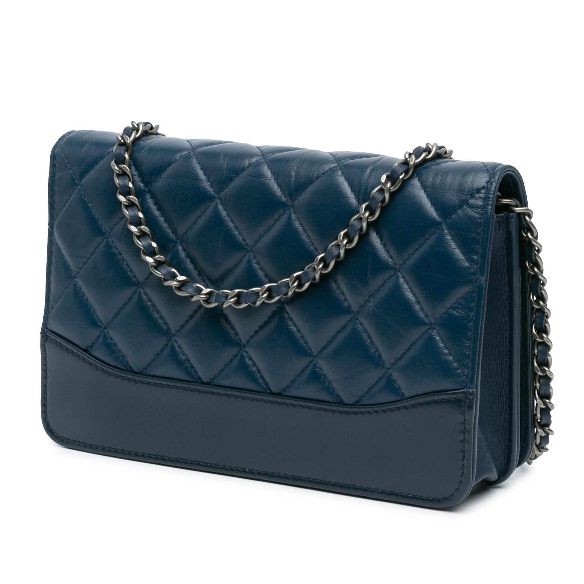 Chanel Quilted Aged Calfskin Gabrielle Wallet on Chain 226586 Front 0 Parent
