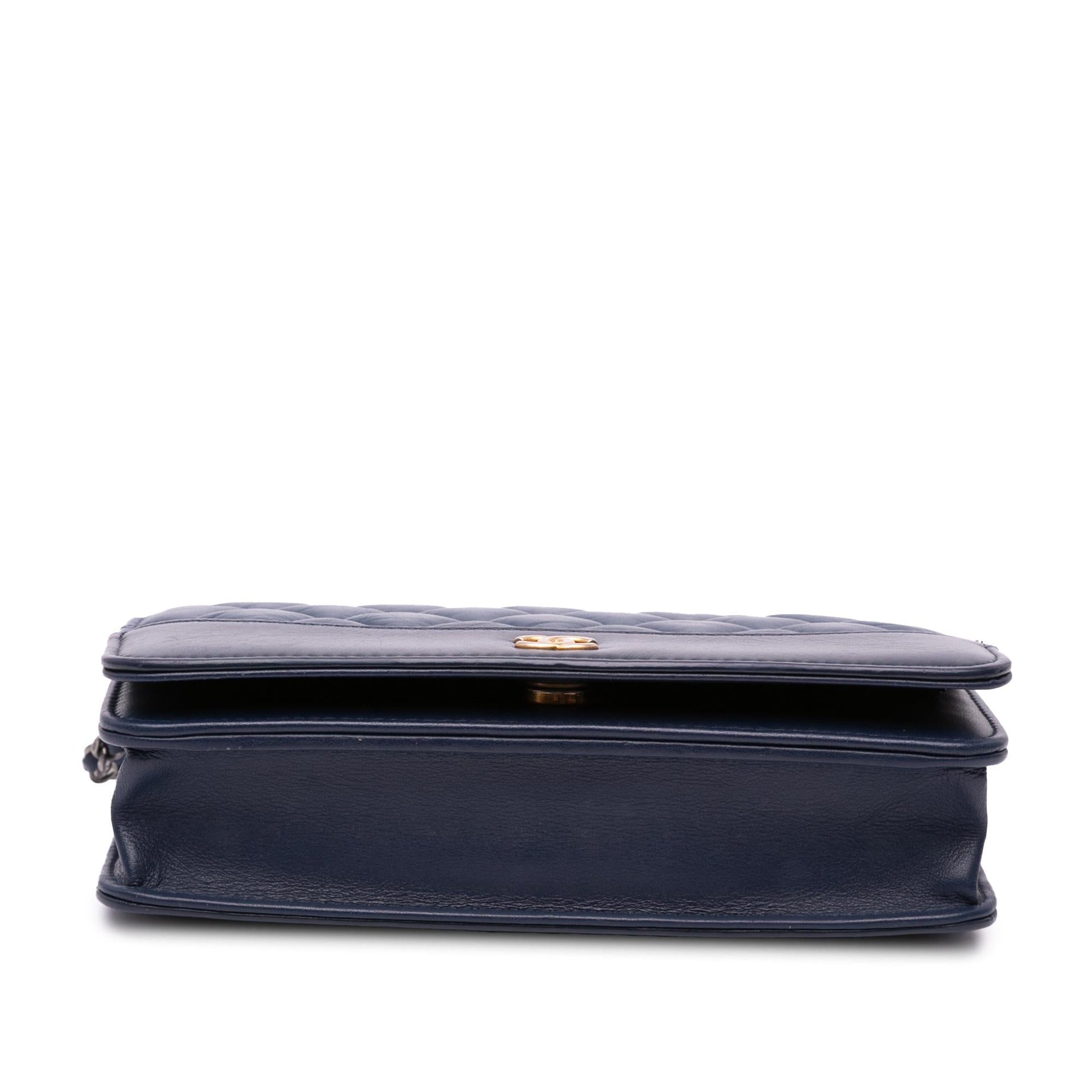 Chanel Quilted Aged Calfskin Gabrielle On Wallet Case On Chain