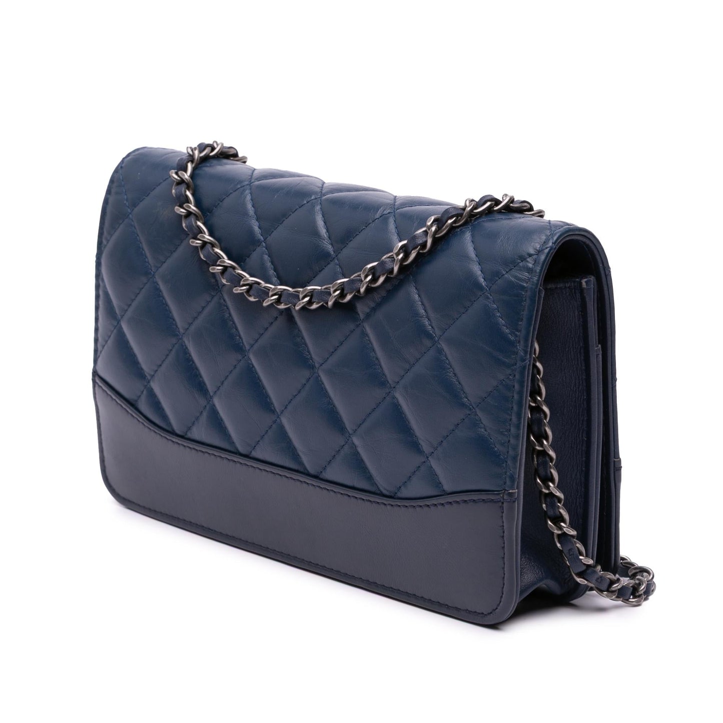 Chanel Quilted Aged Calfskin Gabrielle On Wallet Case On Chain