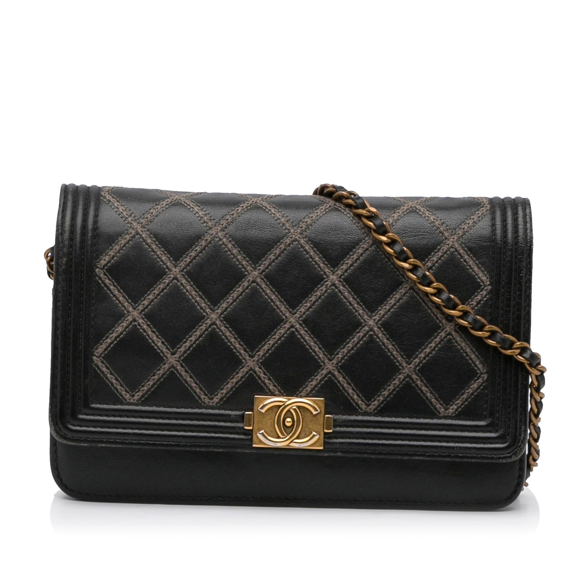 Chanel Quilted Boy On SHG-RWI8Tu Wallet Case