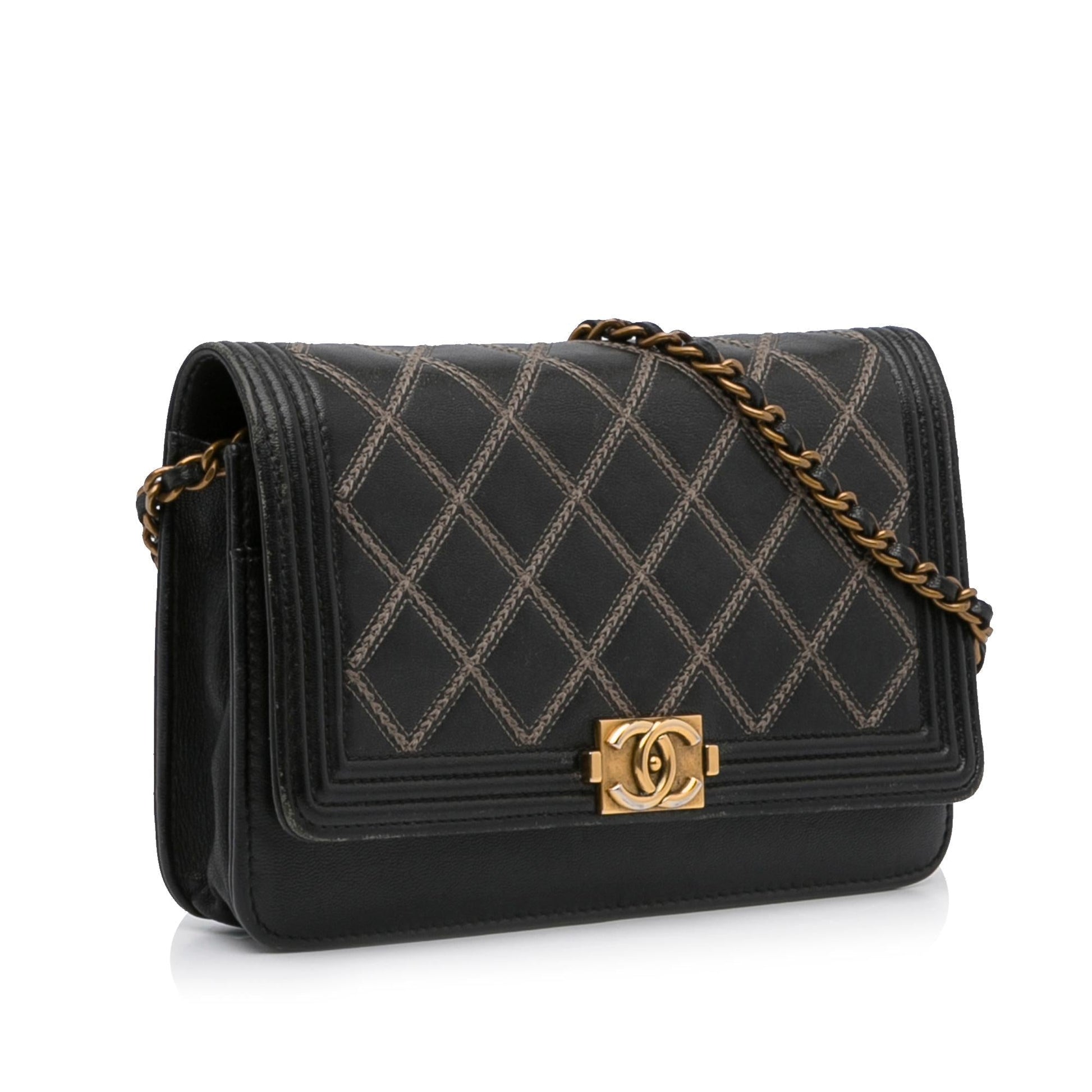 Chanel Quilted Boy On SHG-RWI8Tu Wallet Case