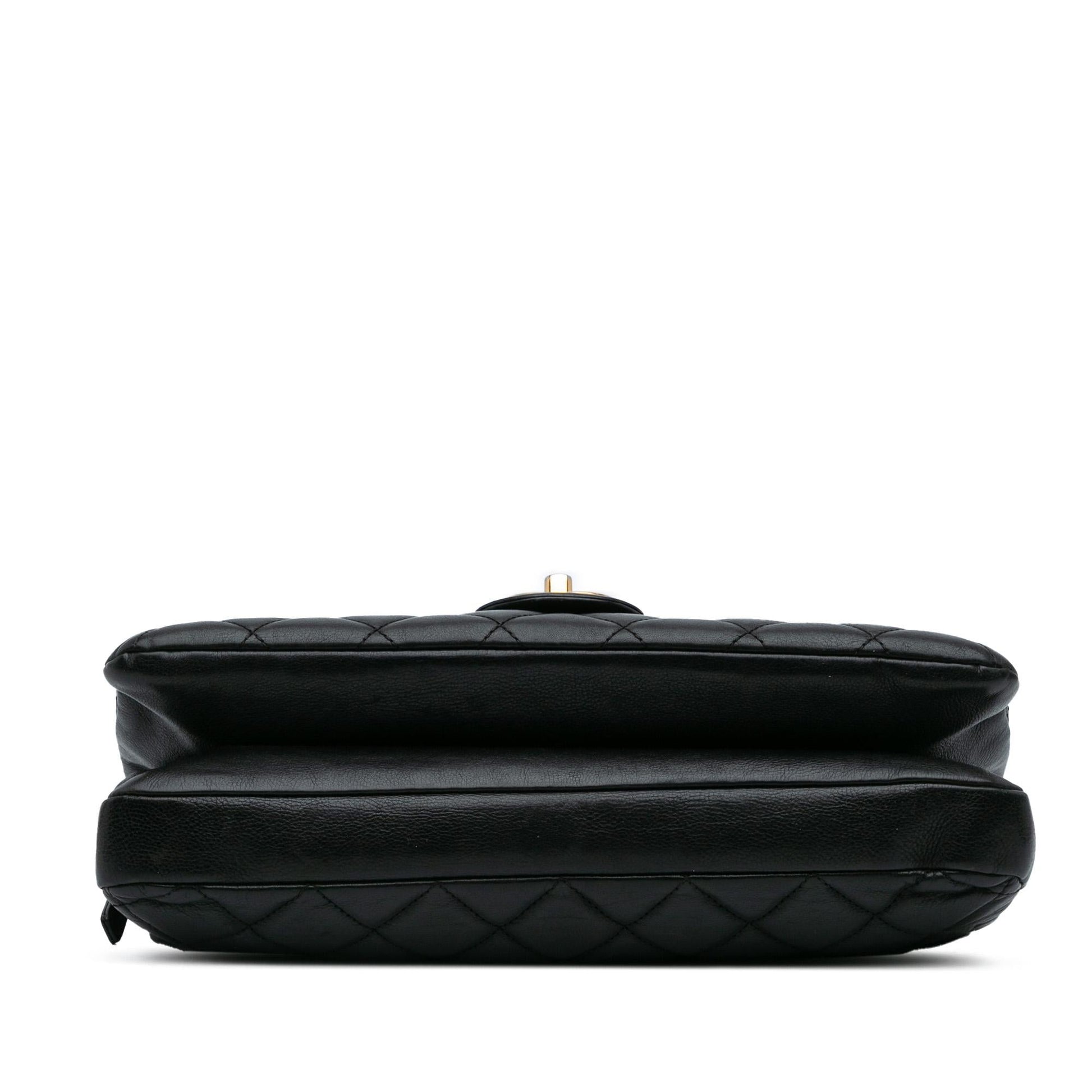 Chanel Quilted Calfskin Cc Crown Flap Bag