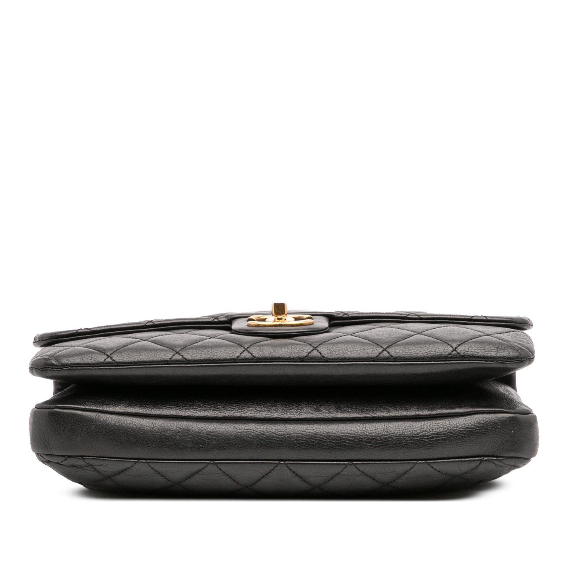 Chanel Quilted Calfskin CC Crown Flap Handbag Flap 1