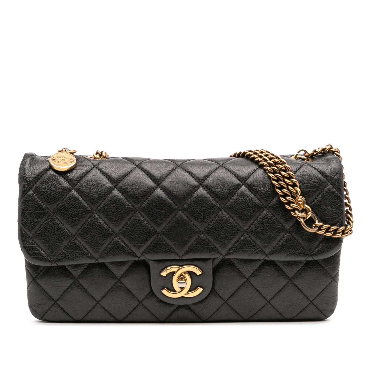 Chanel Quilted Calfskin CC Crown Flap Handbag Flap 1